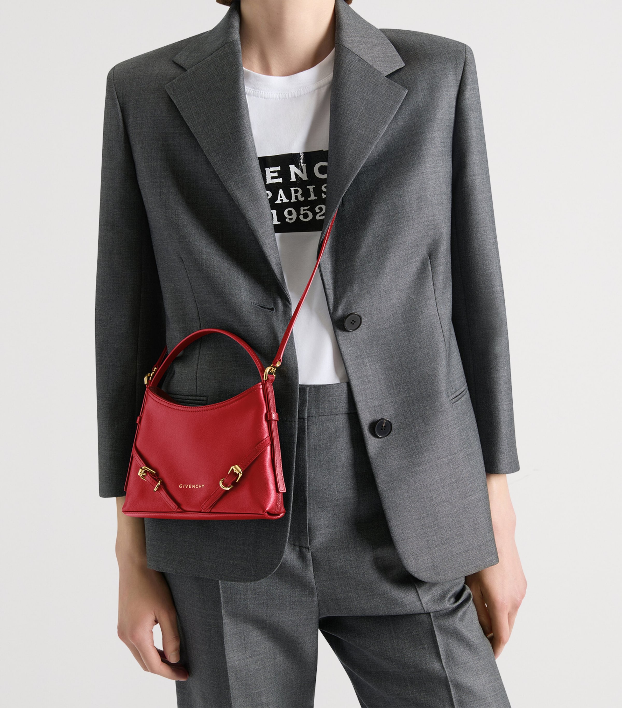 Givenchy Nano Leather Voyou Shoulder Bag Dark Red Image 2