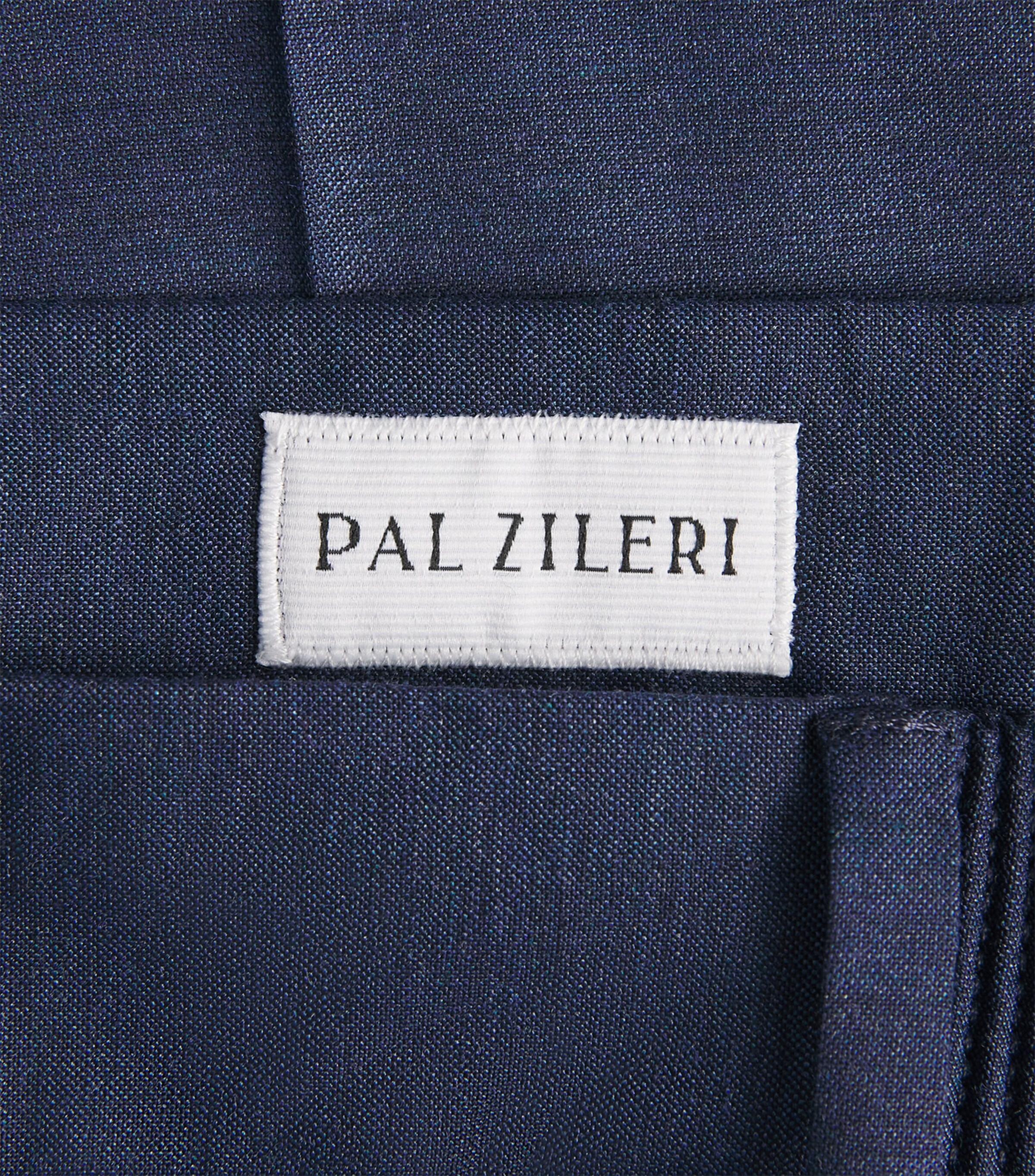 Pal Zileri Mens Wool-Blend Slim Trousers Blue Navy Image 6