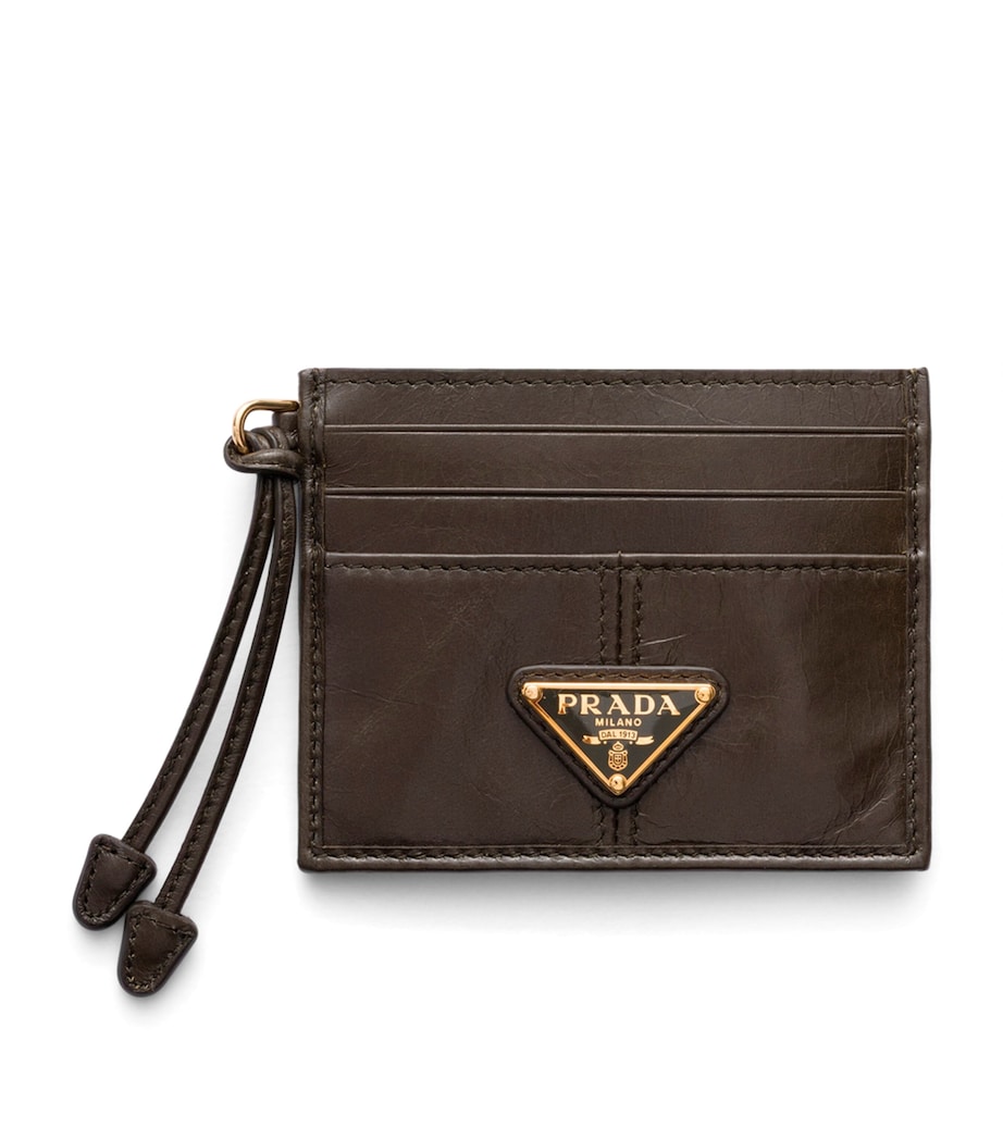 Prada Leather Card Holder Green Image 1
