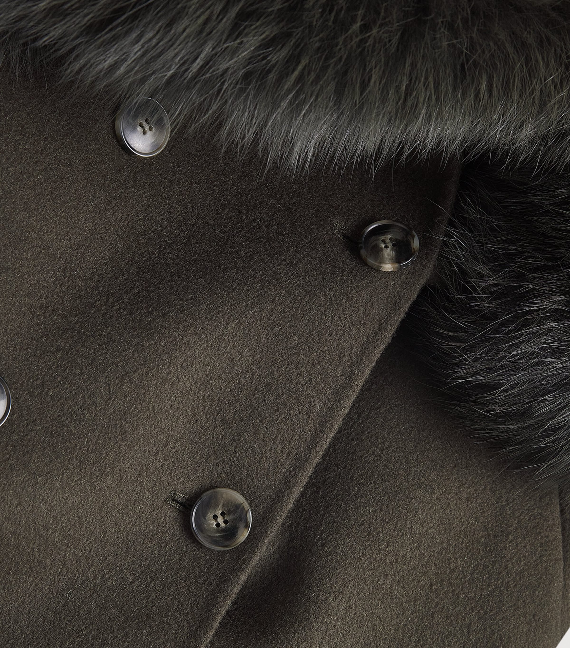 Fur-Trim Double-Breasted Coat A2108 Image 5