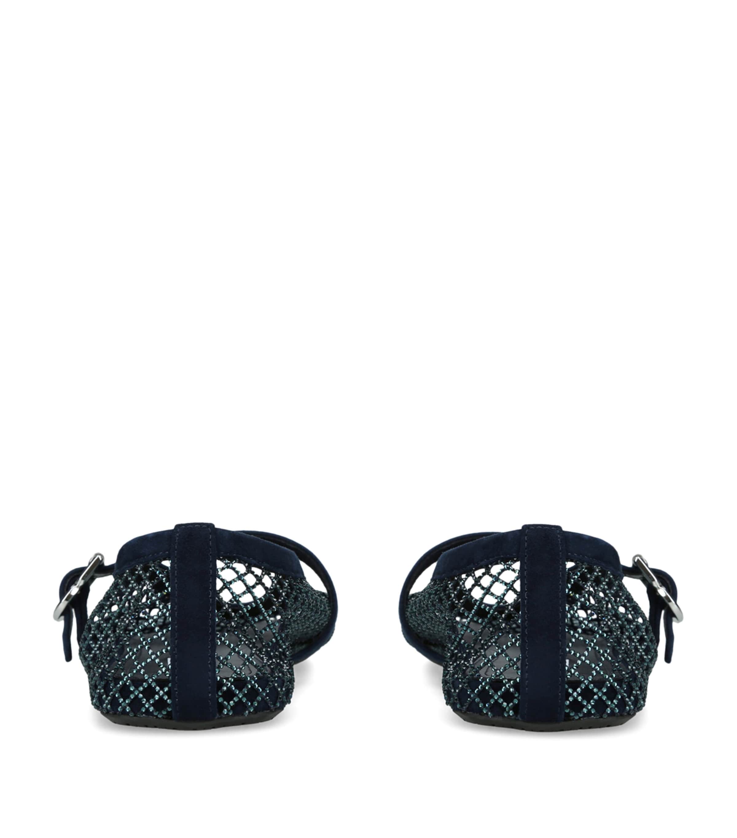 Alaïa Embellished Mesh Ballet Flats Blue/dark Image 4