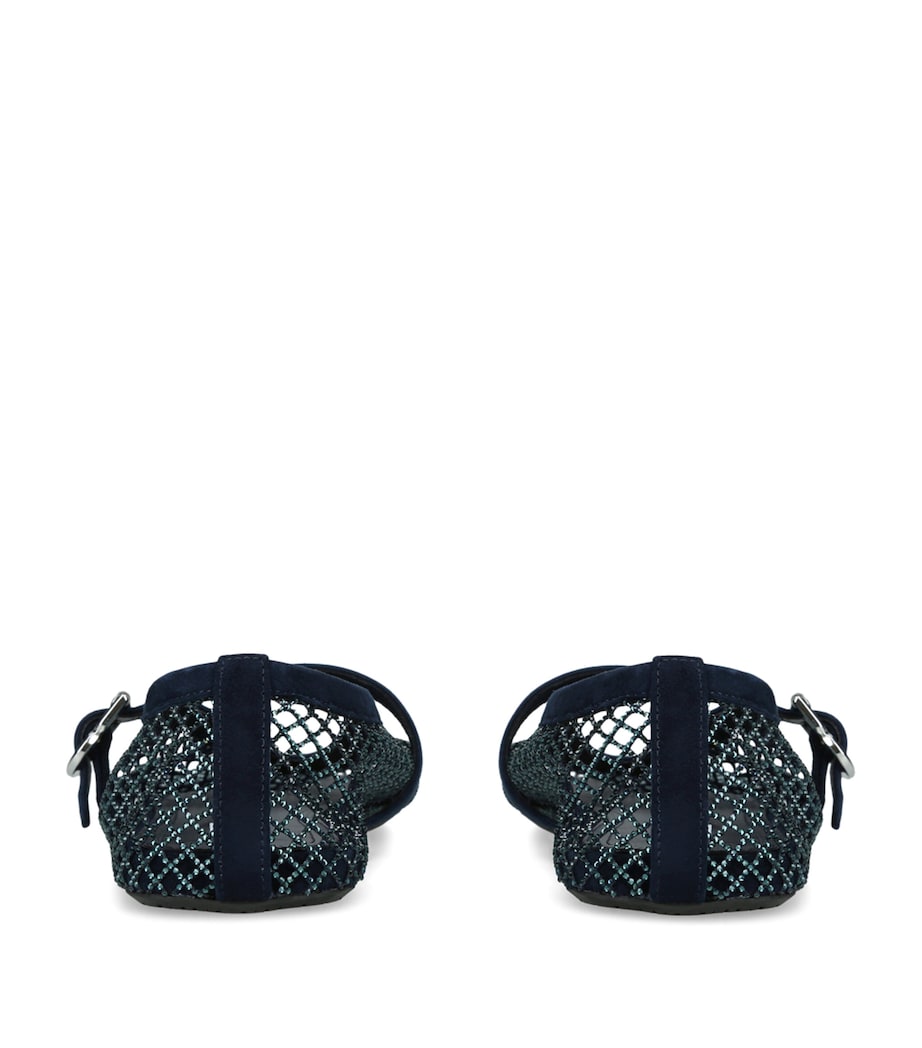 Alaïa Embellished Mesh Ballet Flats Blue/dark Image 4