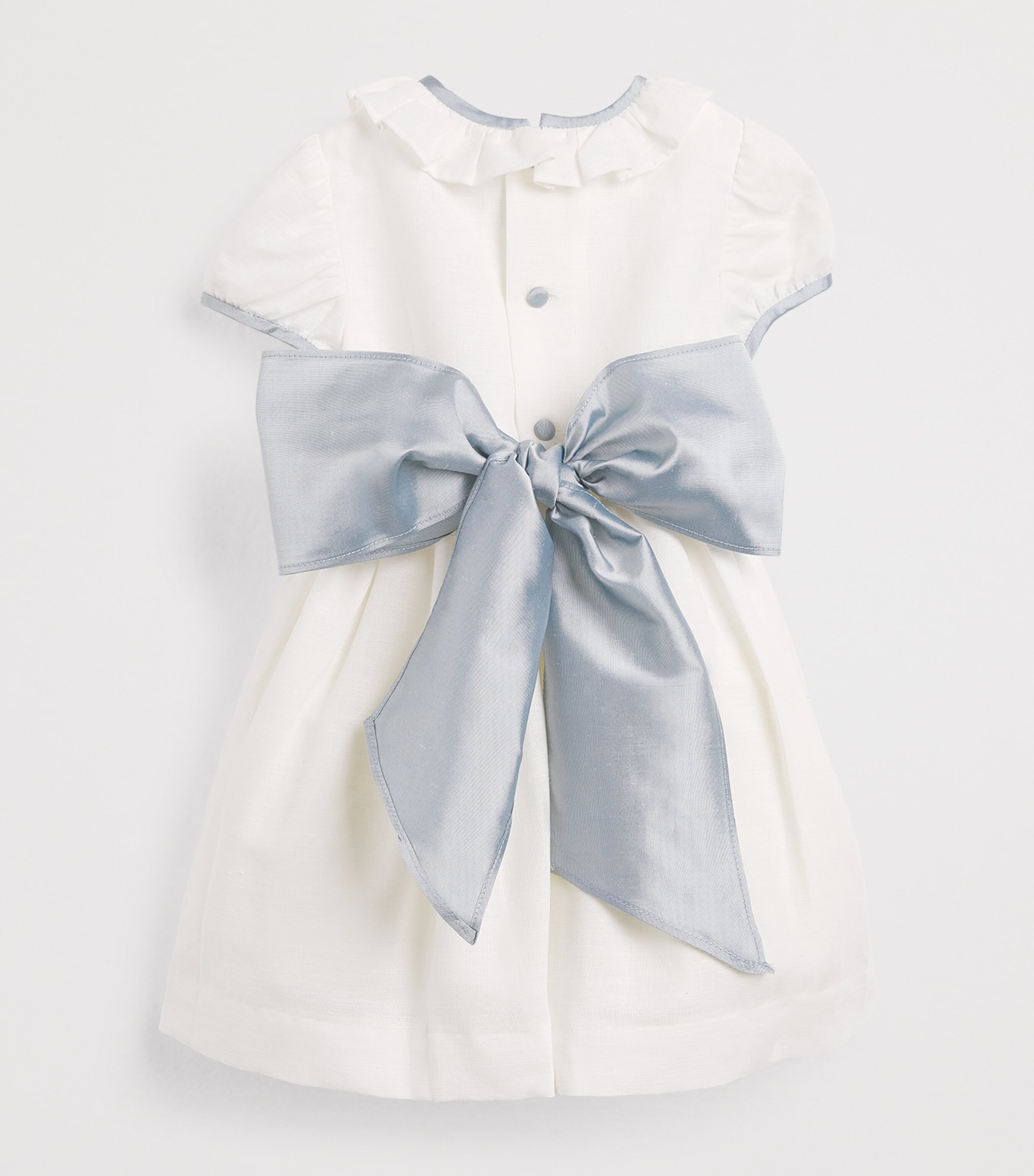 PEPA LONDON Cotton-Linen Occasion Dress (12 Months - 4 Years) Blue Image 2