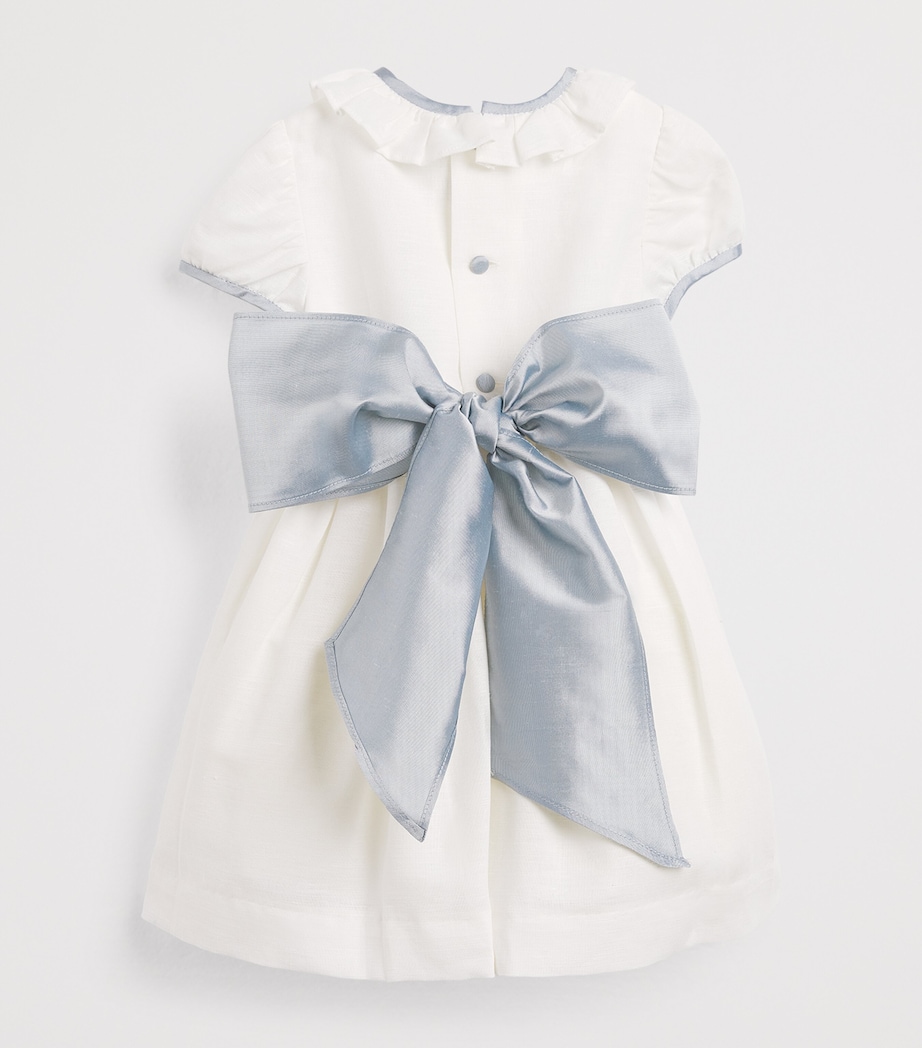 PEPA LONDON Cotton-Linen Occasion Dress (12 Months - 4 Years) Blue Image 2