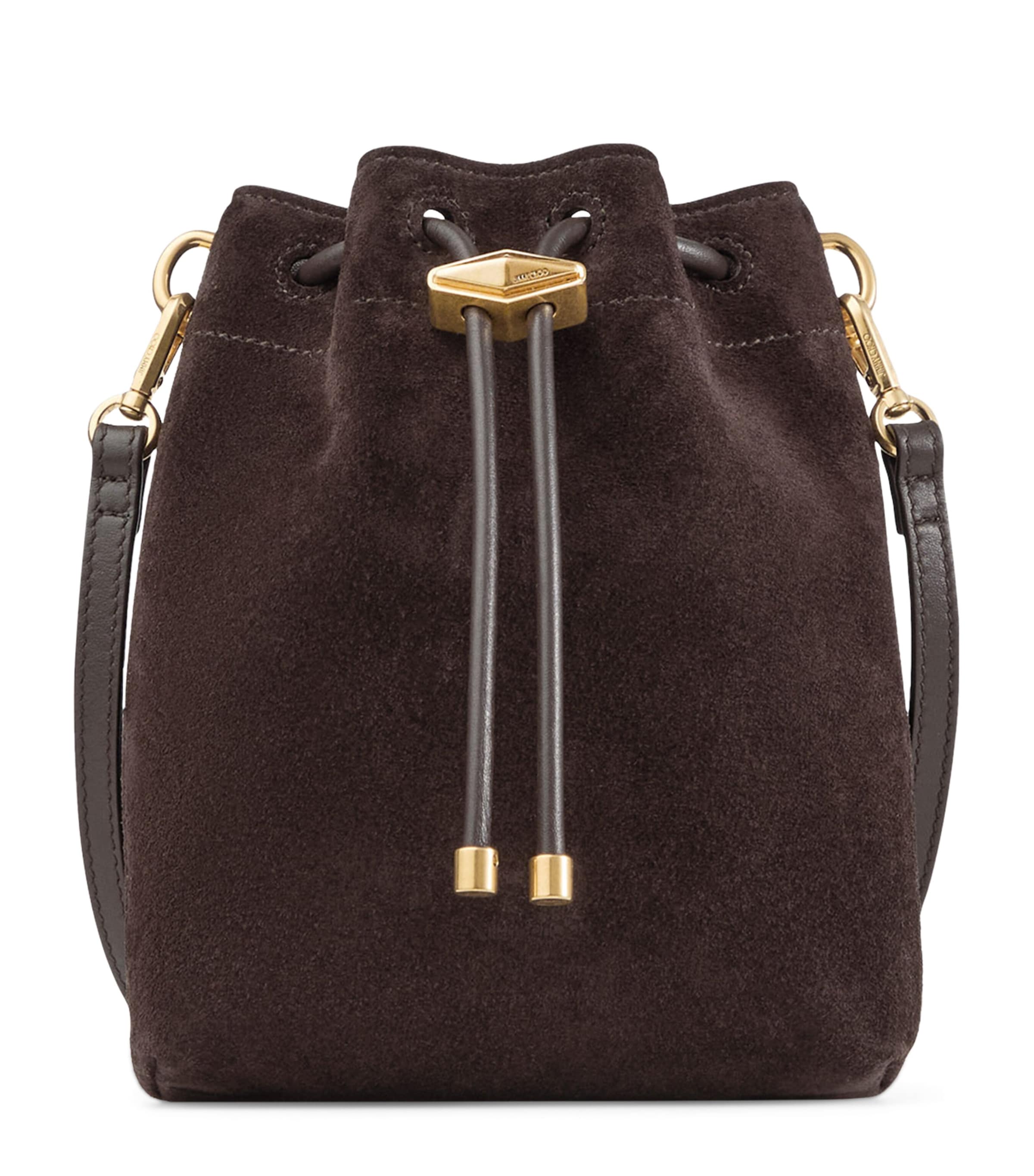 Jimmy Choo Suede Cinch Mini Bag In Brown