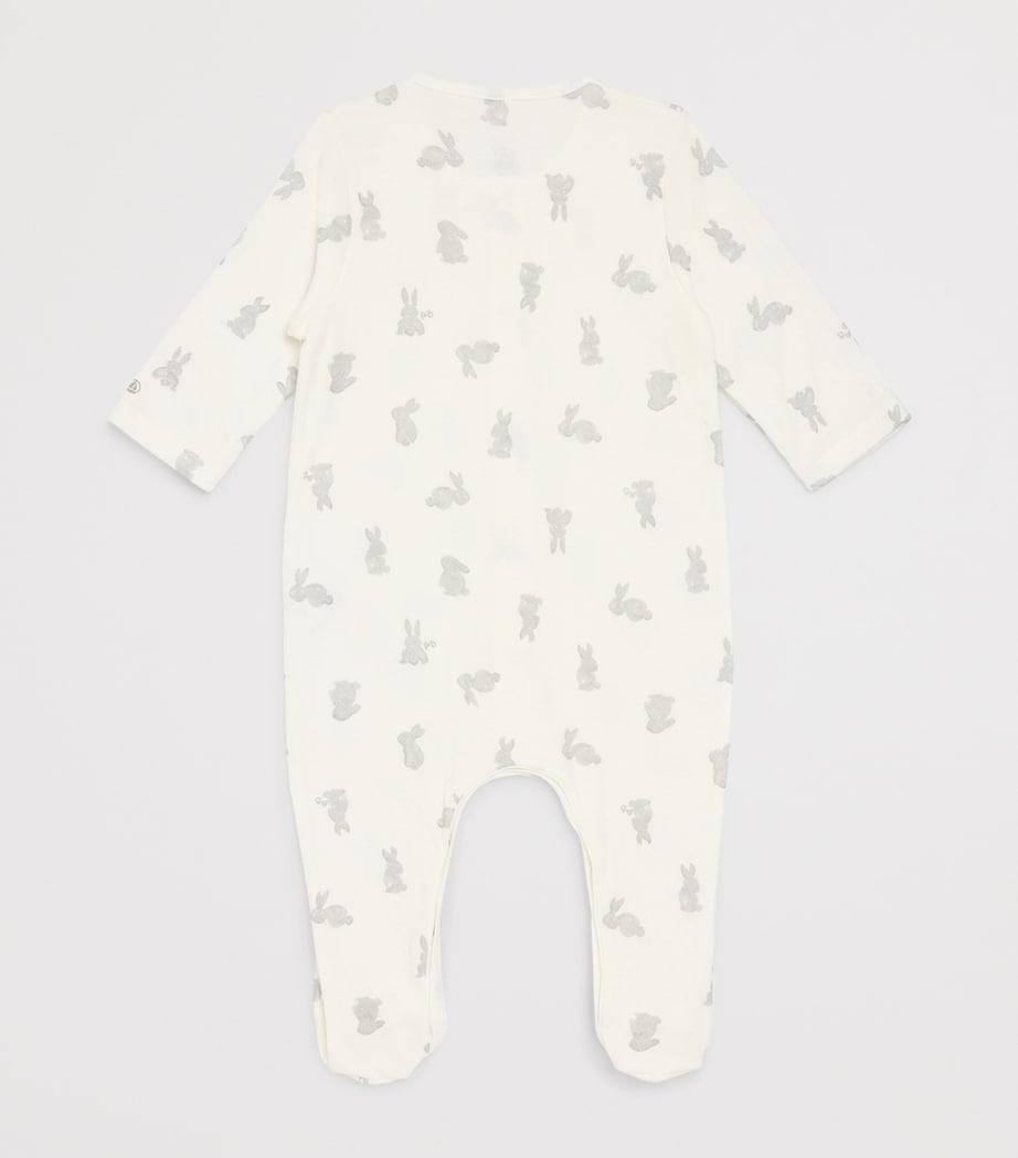 Bunny Print All-In-One (1-18 Months) 1MARSHMALLOW/GRIS Image 2
