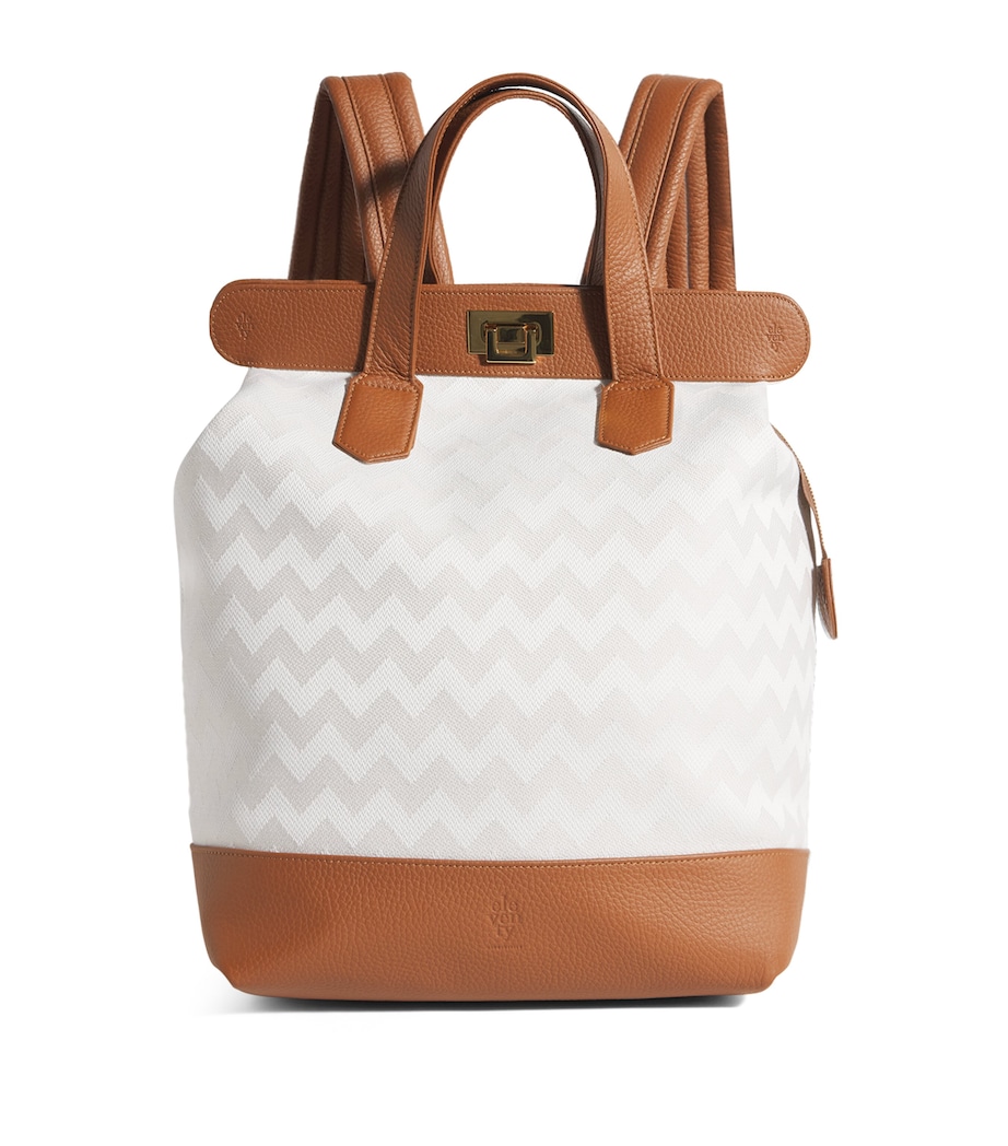 Cotton Canvas Backpack BIANOC, BEIGE E CAMM Image 1