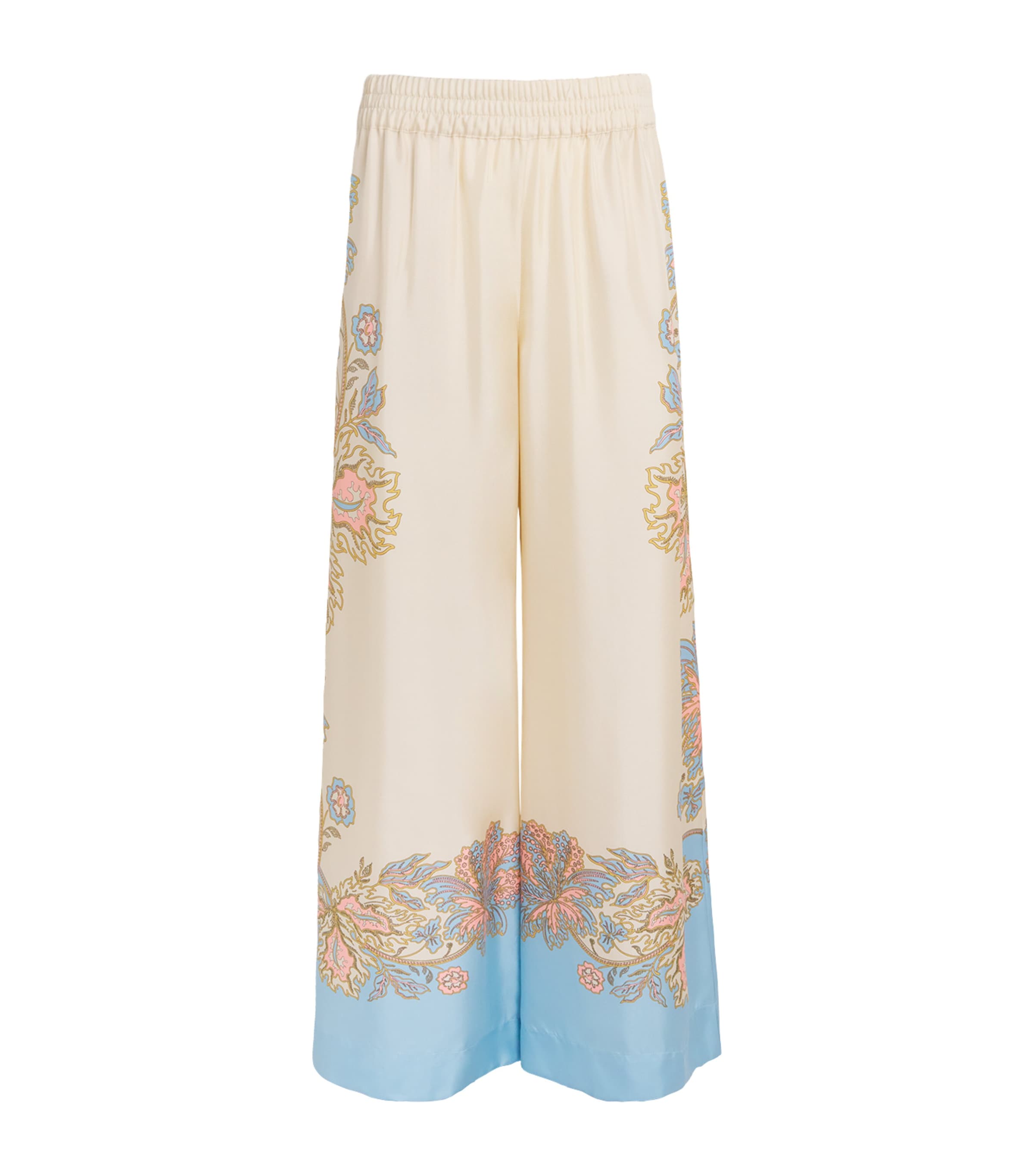 La Doublej Silk Wide-Leg Palazzo Trousers Swathe Placée