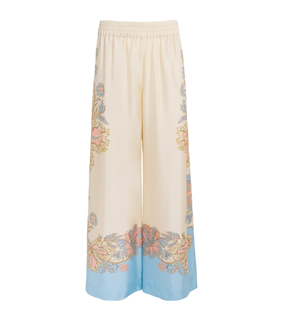 La Doublej Womens Silk Wide-Leg Palazzo Trousers Swathe Placée Image 1