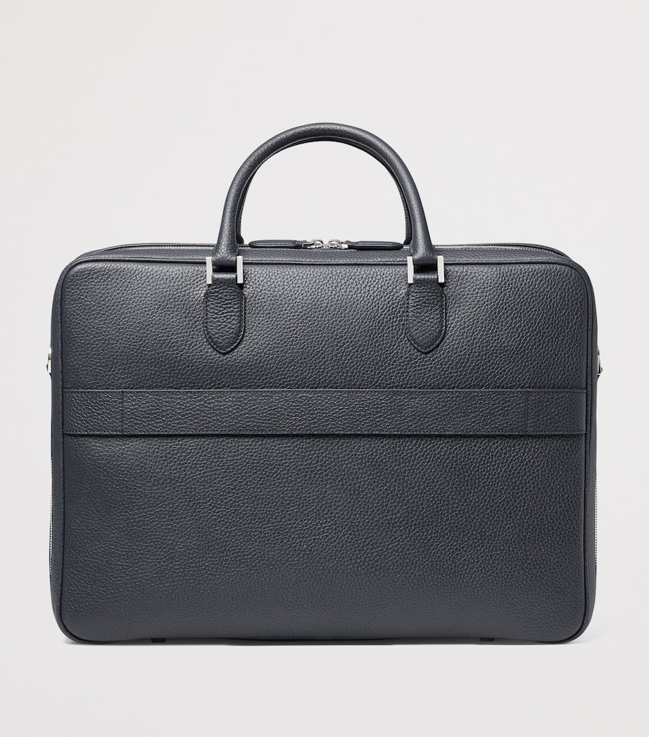 Leather 48 Hour Mount Street Travel Bag NAVY Image 3