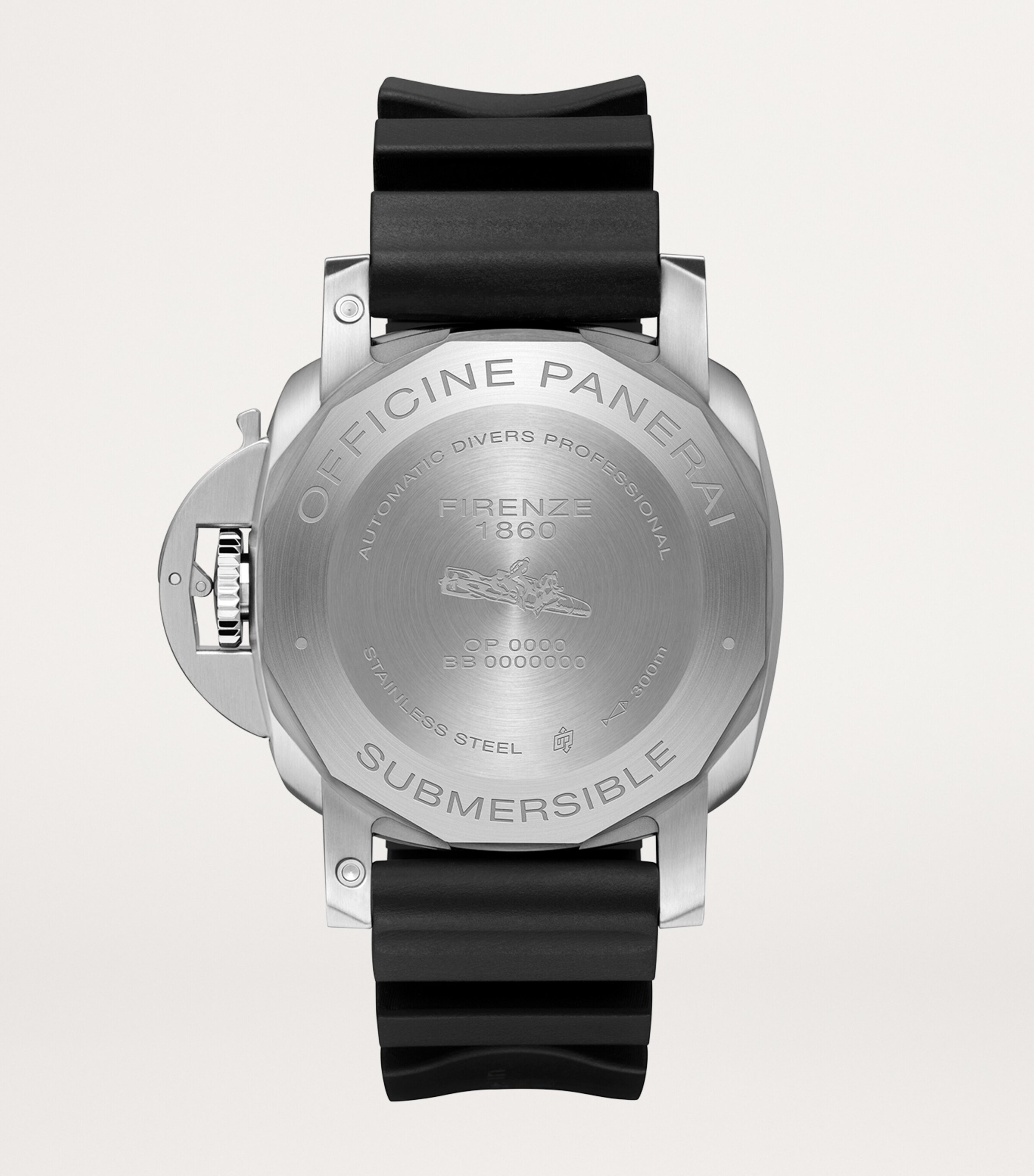 Panerai Stainless Steel and Rubber Submersible Watch 42mm Black Image 8