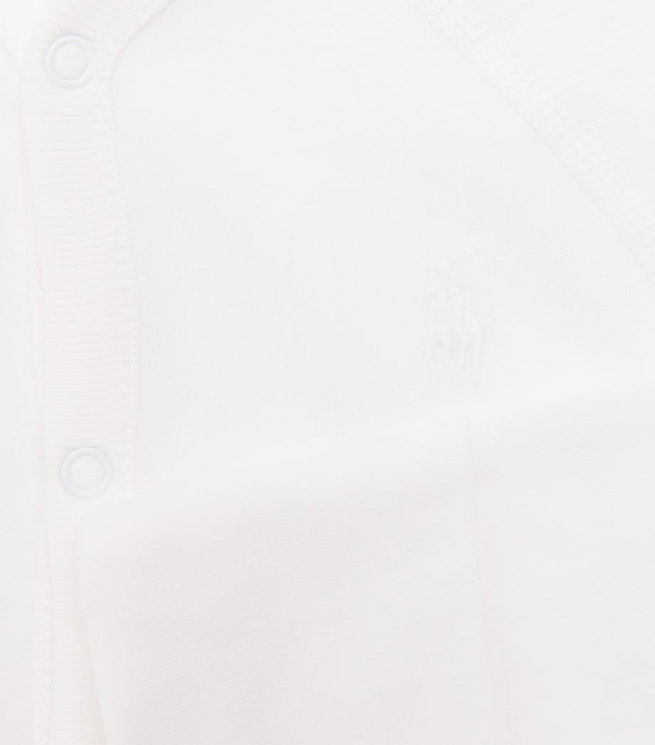 Ralph Lauren Kids Cotton Polo Pony All-In-One (0-12 Months) White Image 3