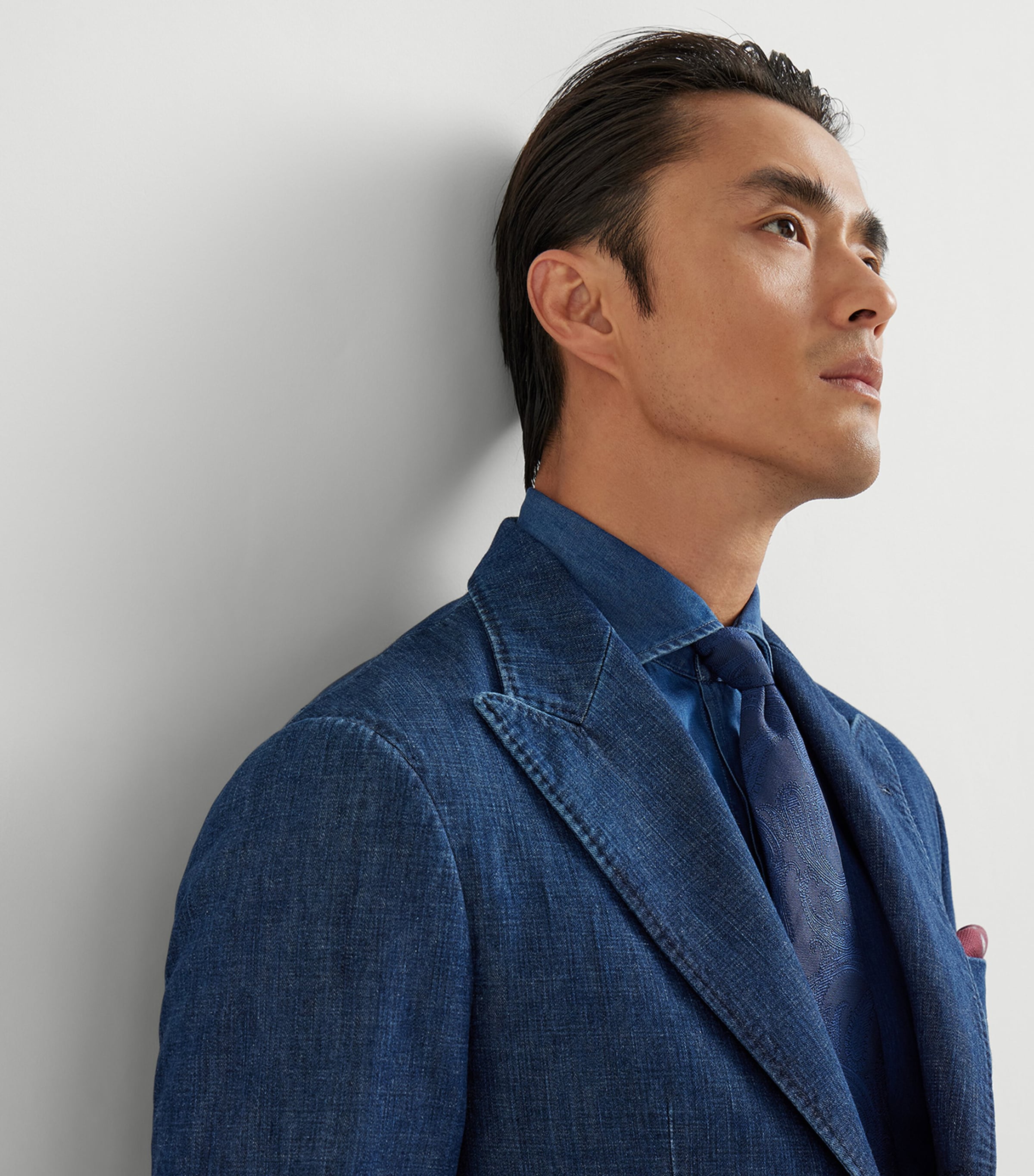 Denim Single-Breasted Blazer C1468 Image 6