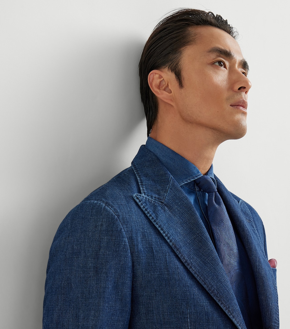 Denim Single-Breasted Blazer C1468 Image 6