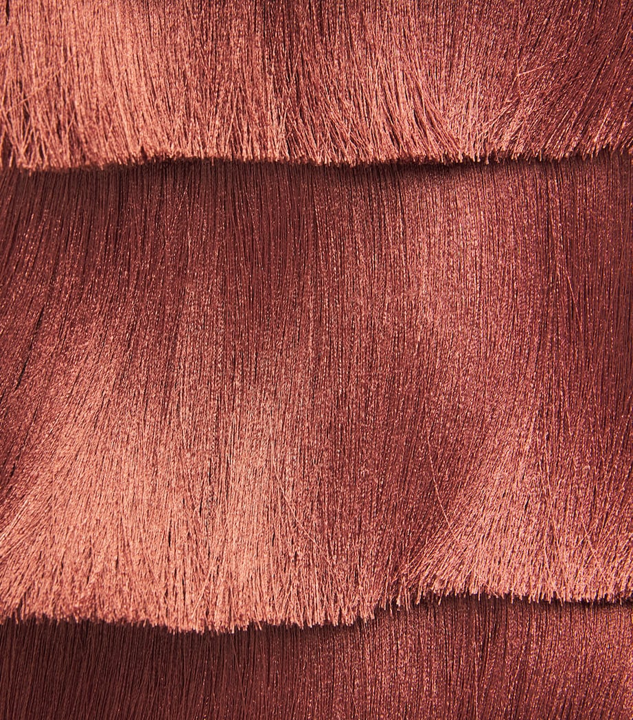 Fringe Mini Skirt BROWN Image 5