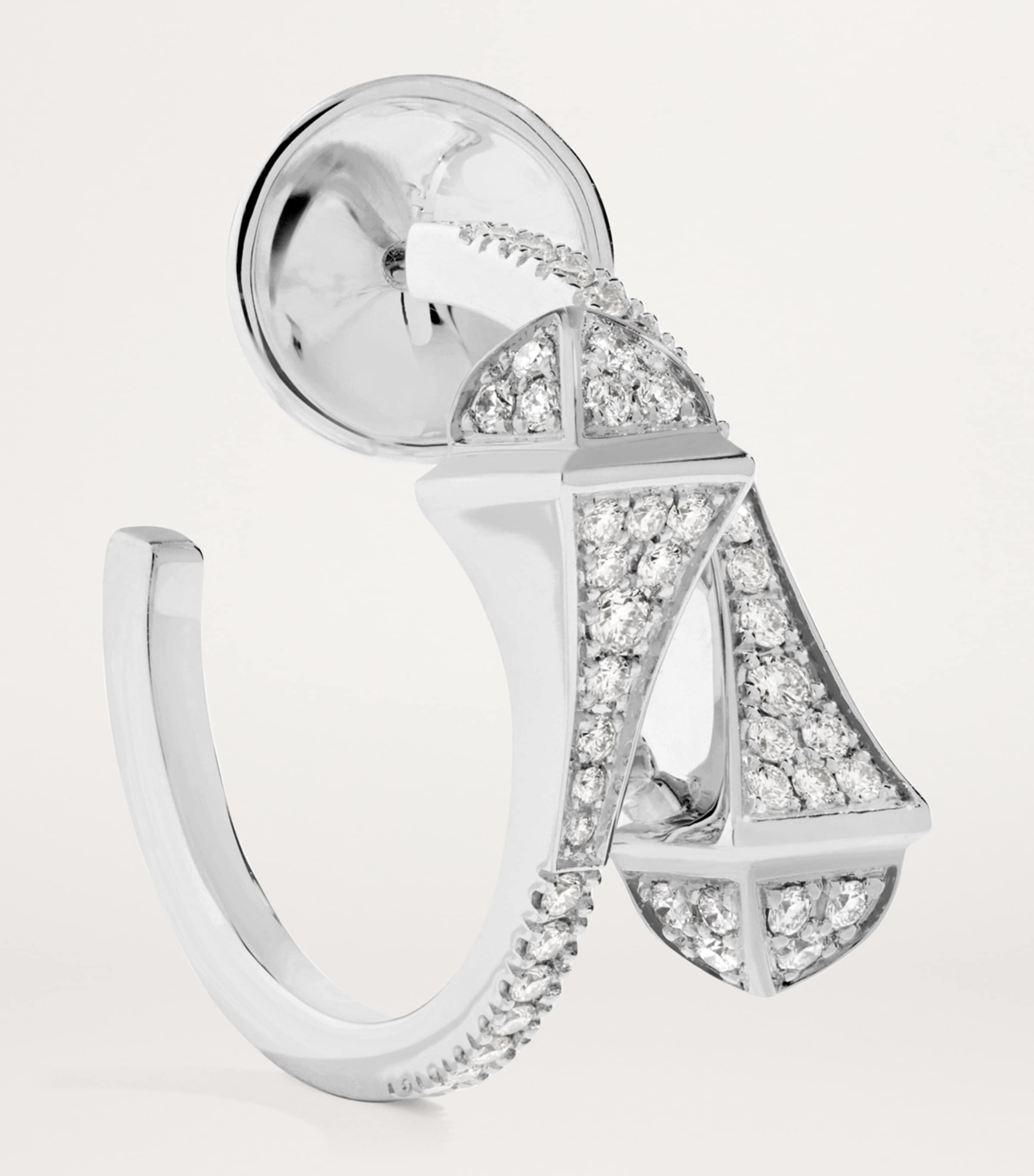 Rose Gold and Diamond Cleo Hoop Earrings WHITE GOLD Image 2