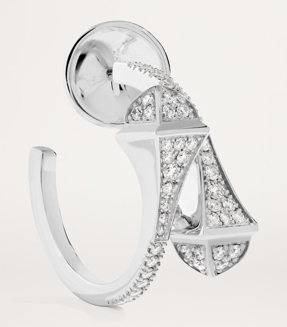 Rose Gold and Diamond Cleo Hoop Earrings WHITE GOLD Image 2