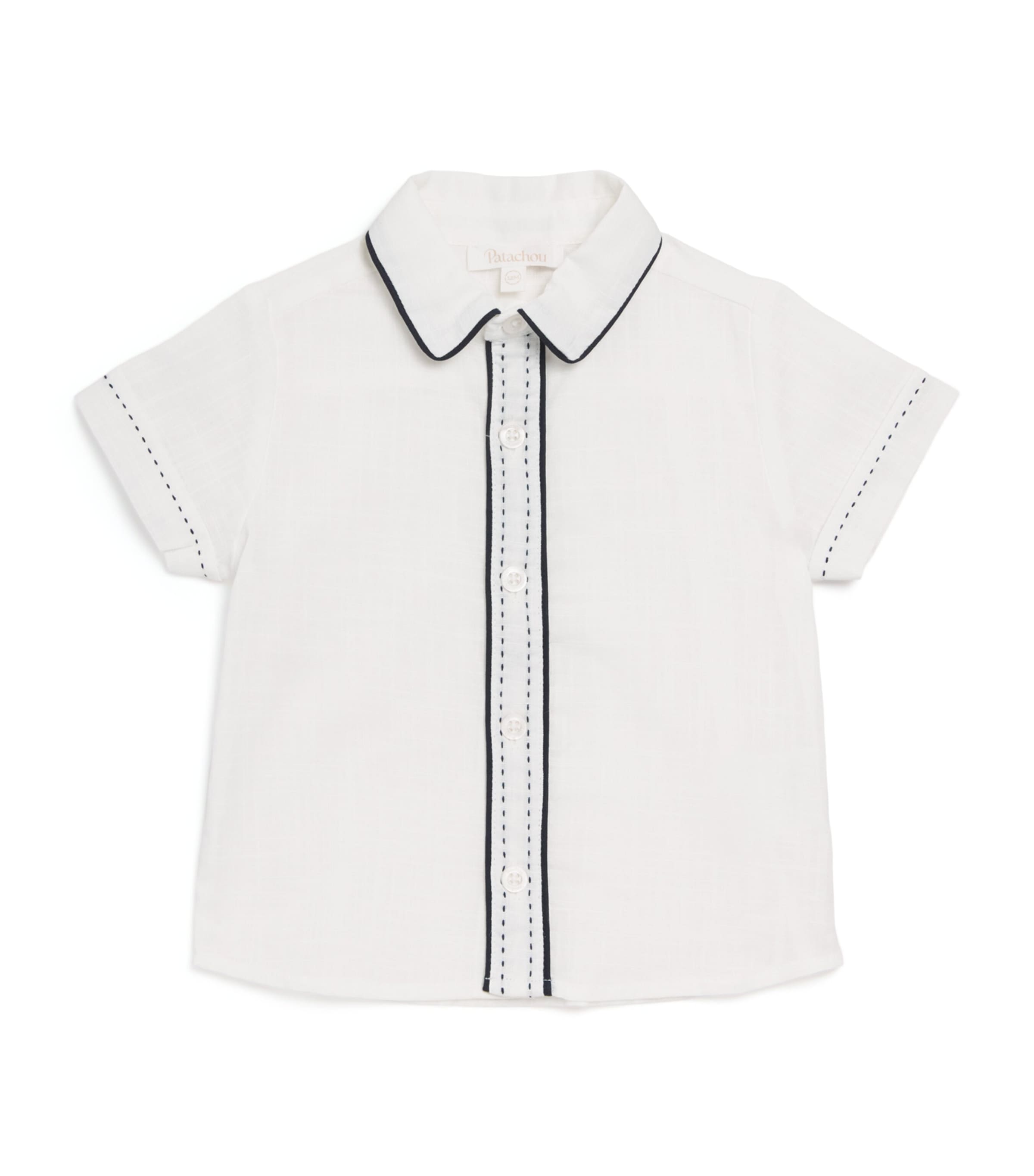 Cotton Button-Up Shirt (6 Months-4 Years) MARINE Image 1
