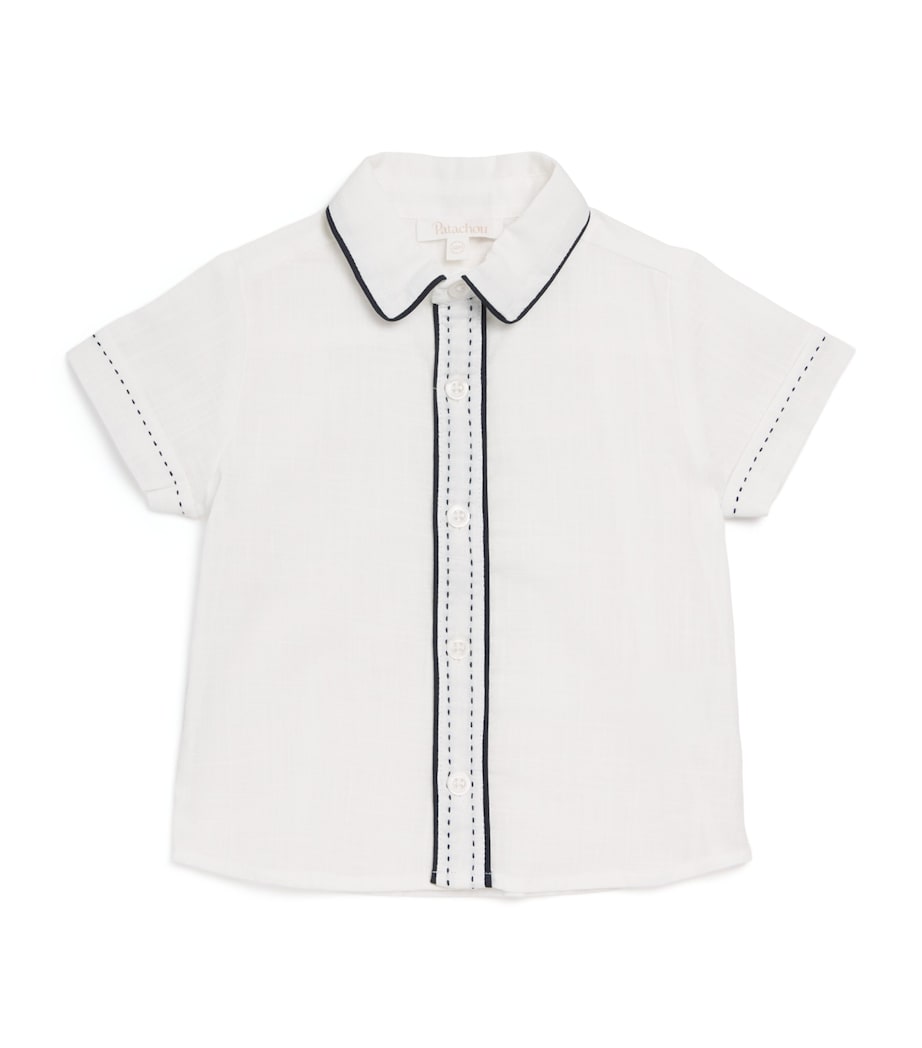 Cotton Button-Up Shirt (6 Months-4 Years) MARINE Image 1