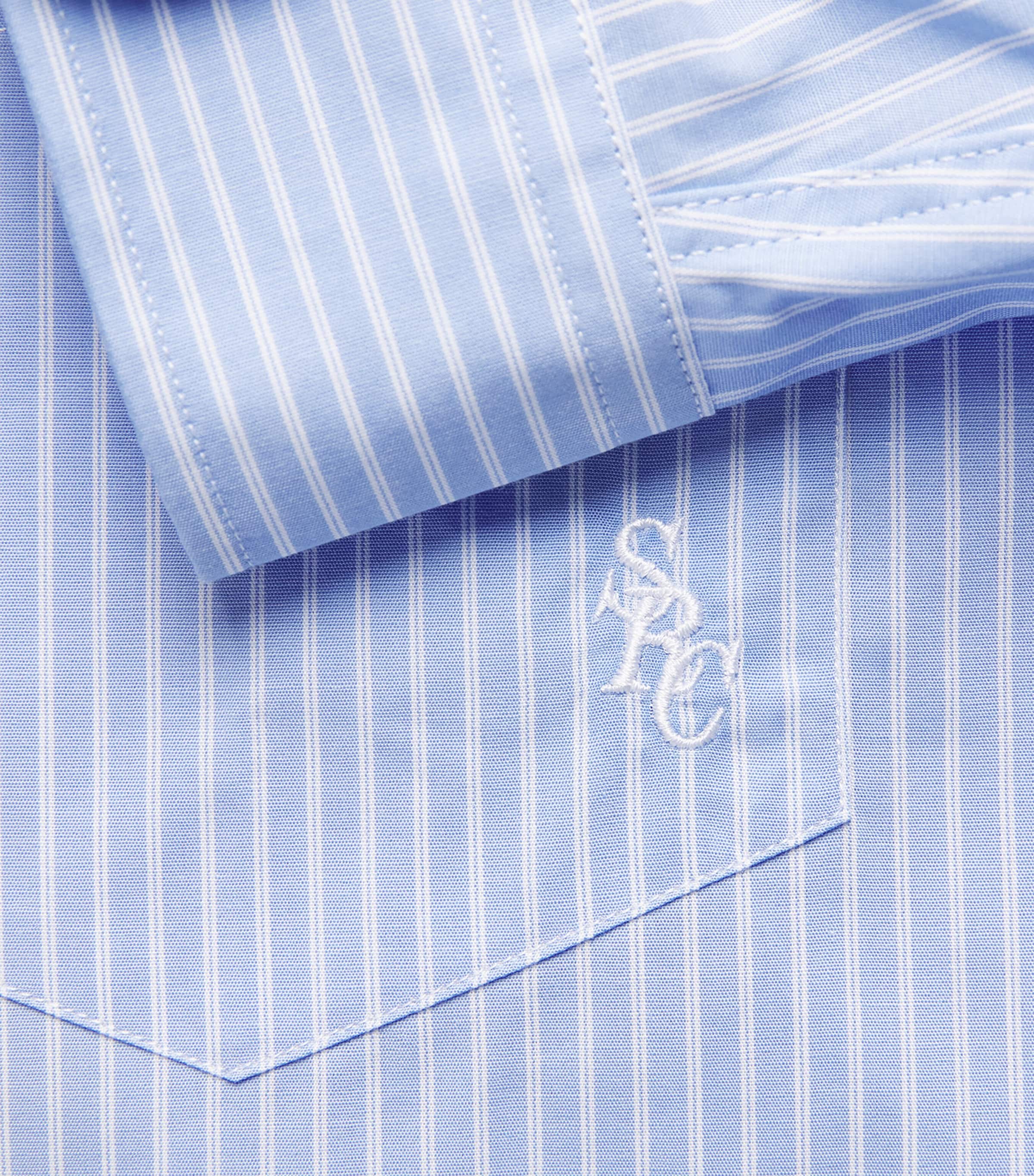 Sporty & Rich Womens Cotton Stripe Oversized Shirt Blue Stripe Image 6