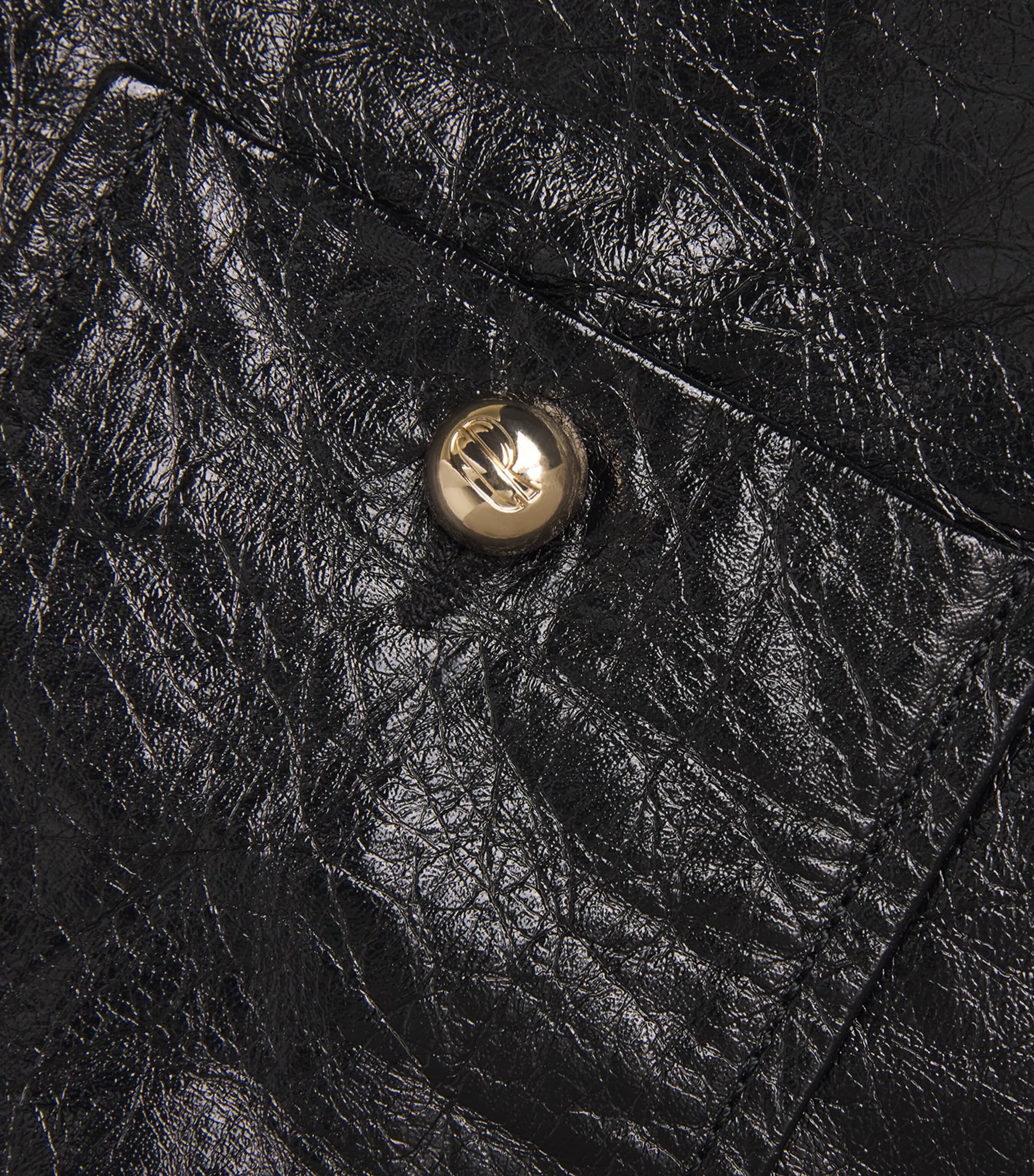 Leather Mini Skirt BLACK Image 5