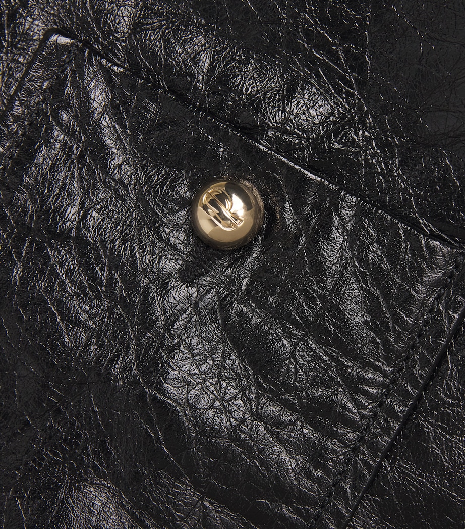 Leather Mini Skirt BLACK Image 5