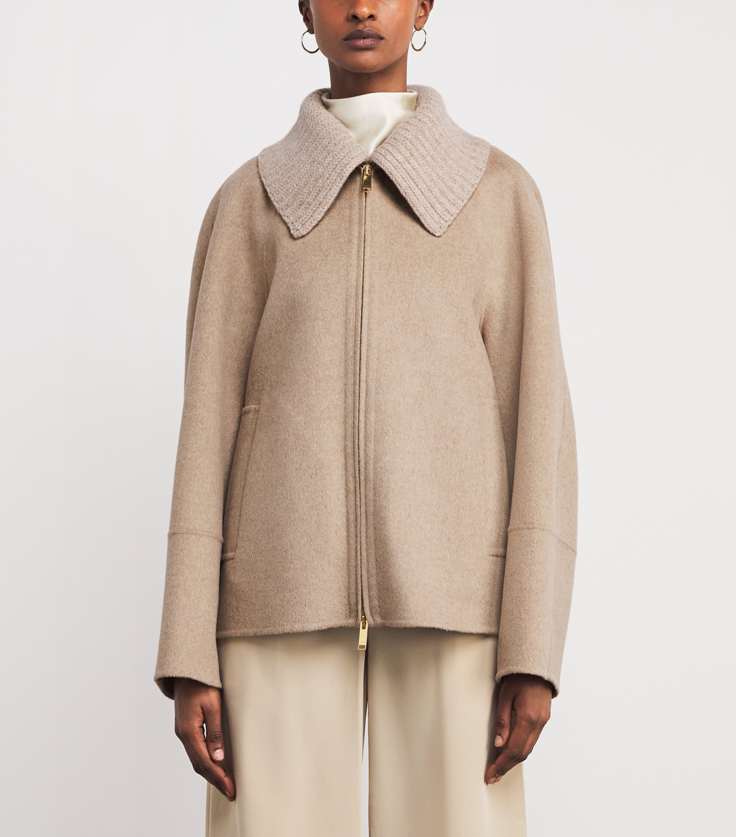 Joseph Womens Wool-Cashmere Cooksey Jacket Powder Melange Image 3