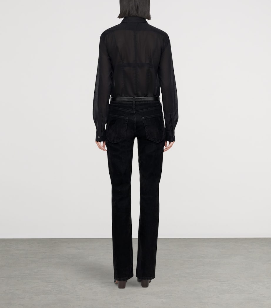 AllSaints Womens Cotton Voile Simone Blouse Black Image 7