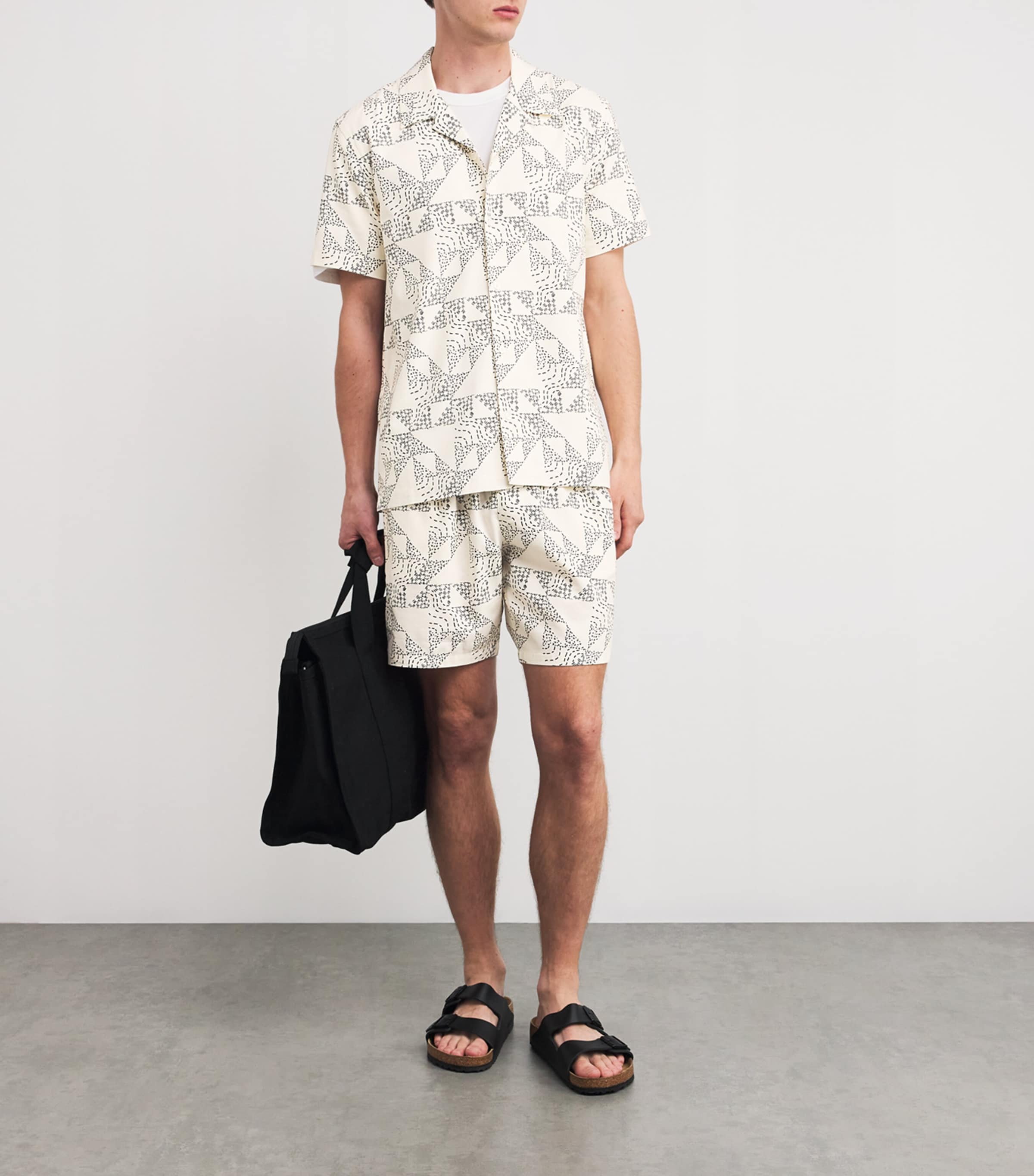 PAIGE Mens Printed Medina Shirt Alabaster/ocean Fl Image 2