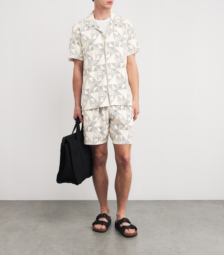 PAIGE Mens Printed Medina Shirt Alabaster/ocean Fl Image 2