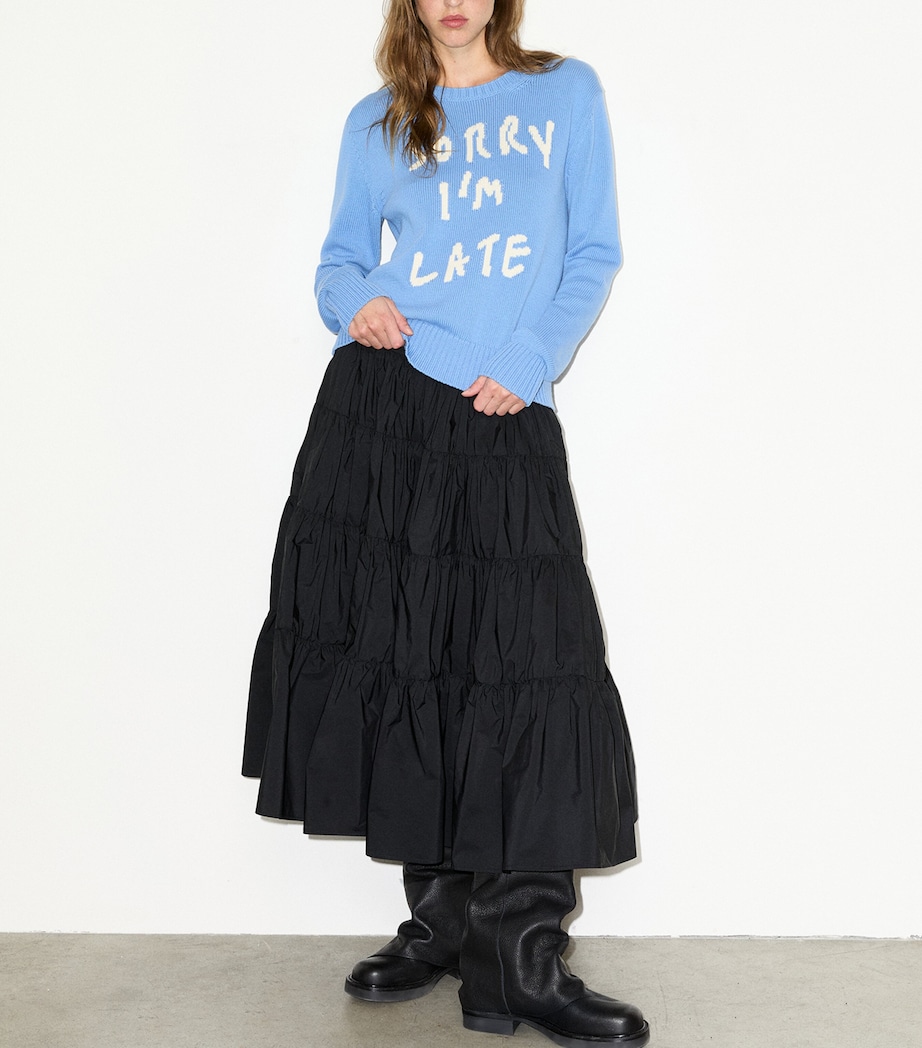 MAX&Co. Womens Cotton Slogan Sweater Sky Blue Image 5