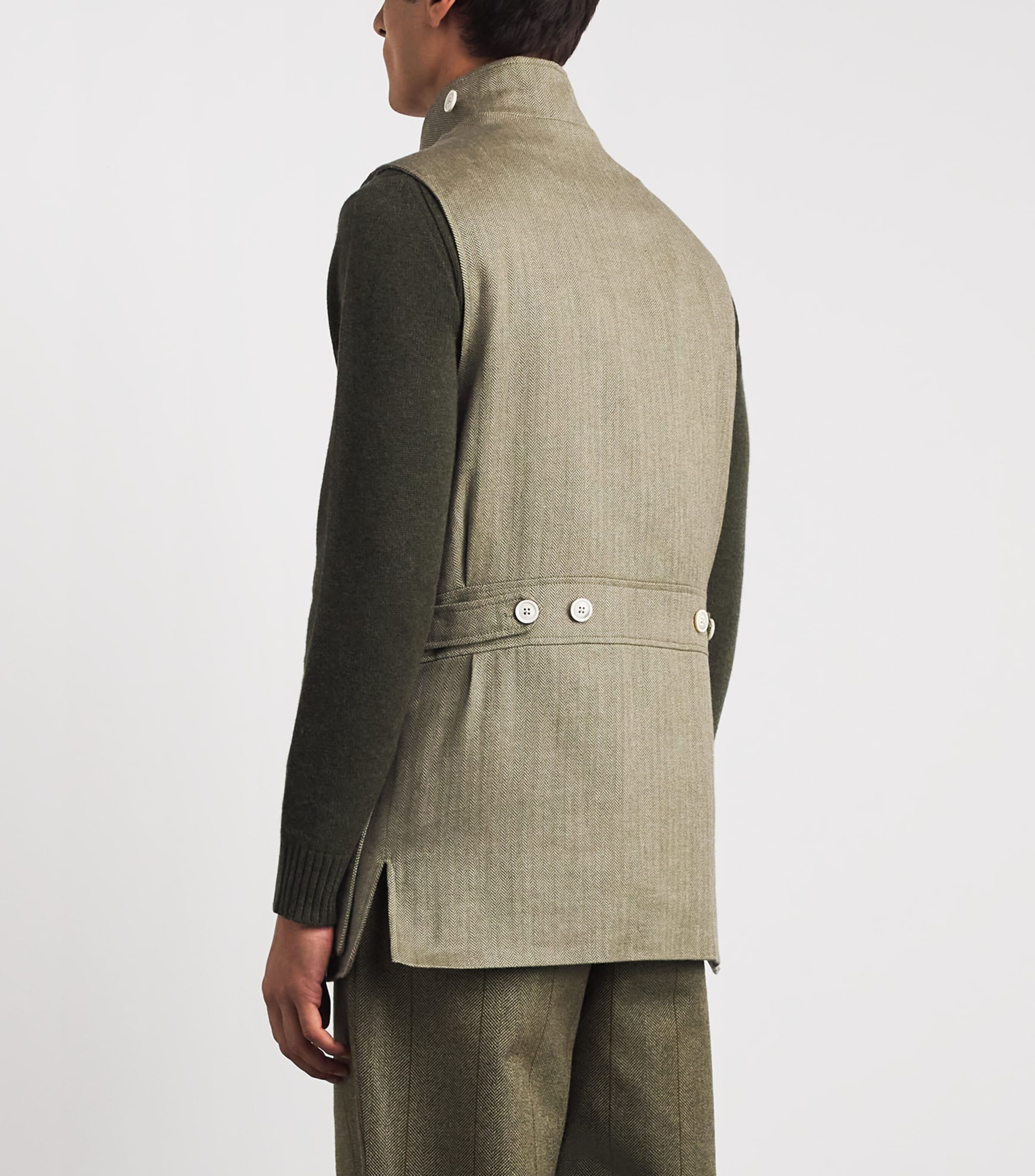 Purdey Mens Cotton-Blend Kalahari Gilet Sge Image 5