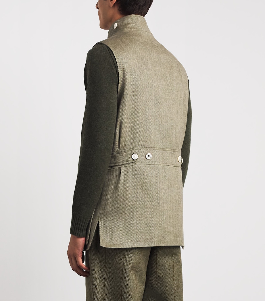 Purdey Mens Cotton-Blend Kalahari Gilet Sge Image 5