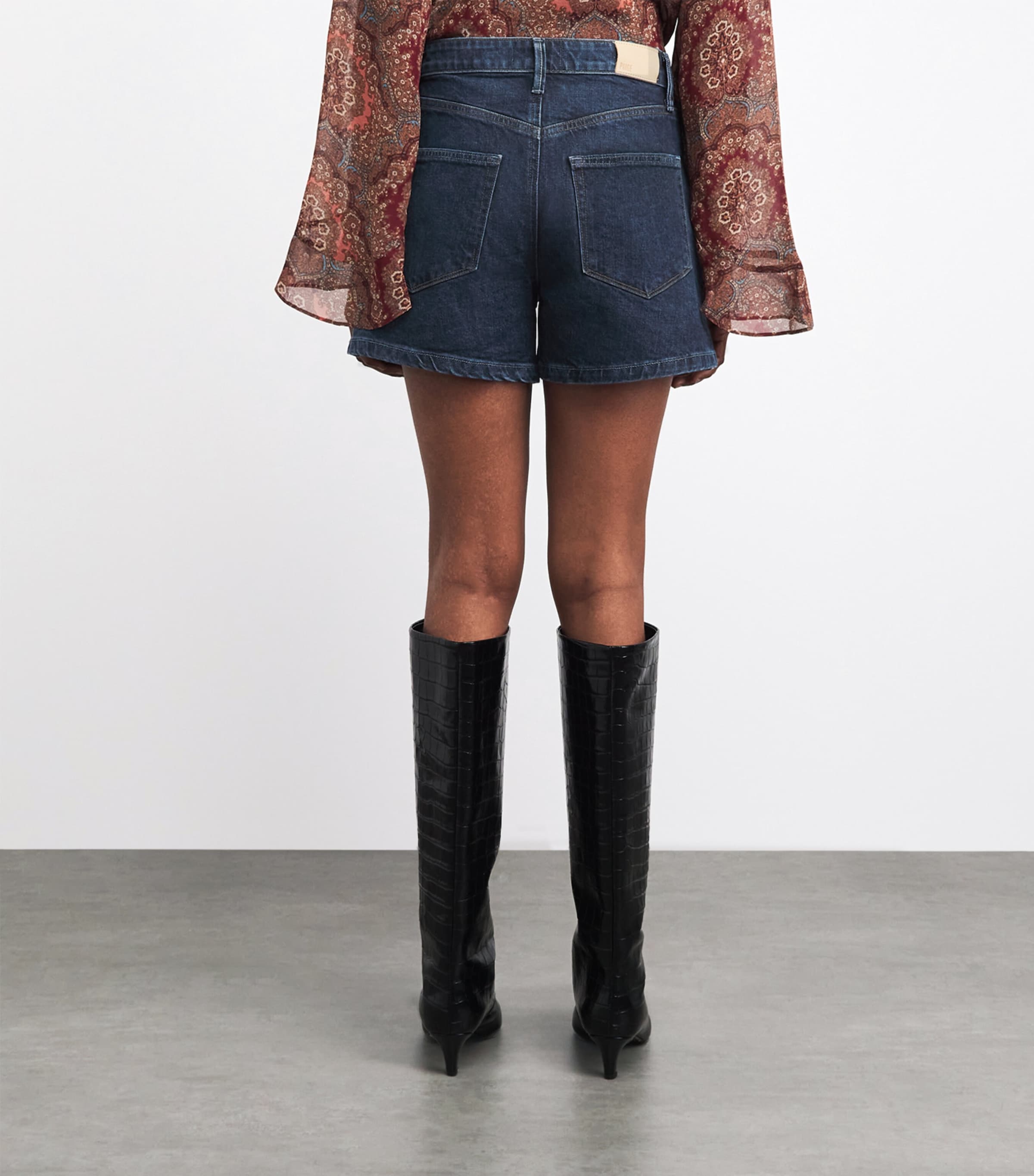 PAIGE Womens Dani High-Rise Denim Shorts Visage Image 5