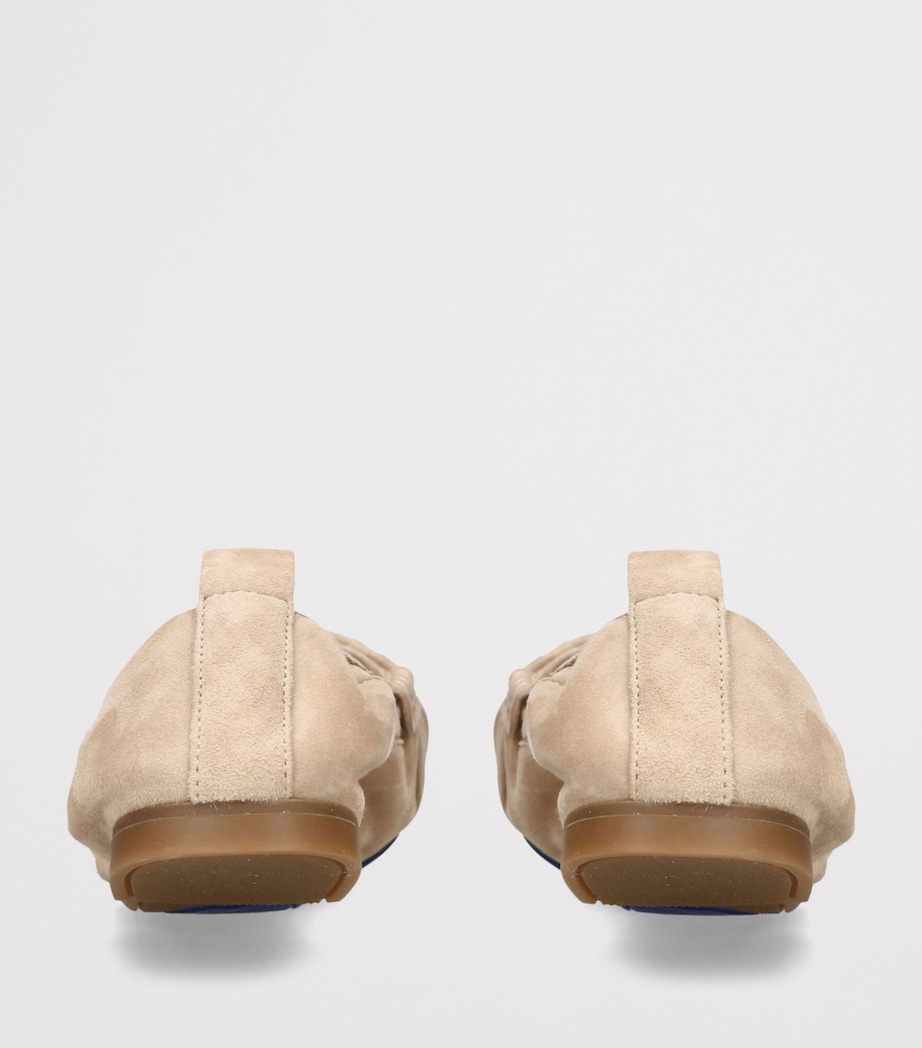Burberry Suede Fawn Loafers Cream Image 4