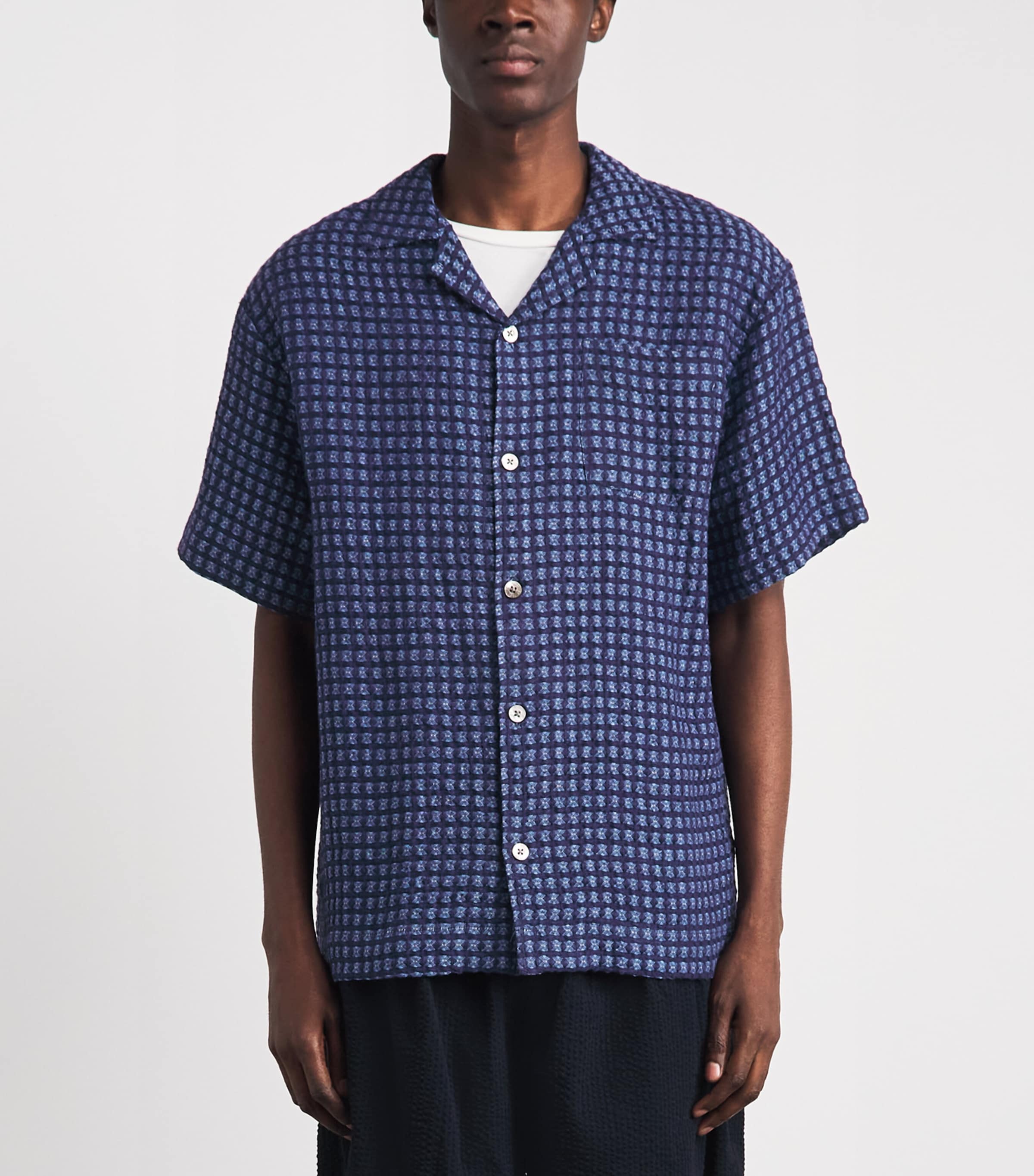 CHÉ Mens Linen Riita Shirt Navy Image 4