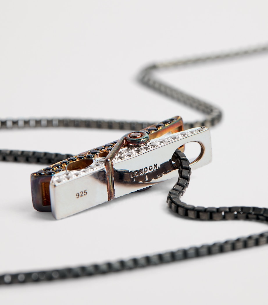 Rhodium-Plated Sterling Silver Mayfair Peg Necklace MULTI COLOURED Image 5