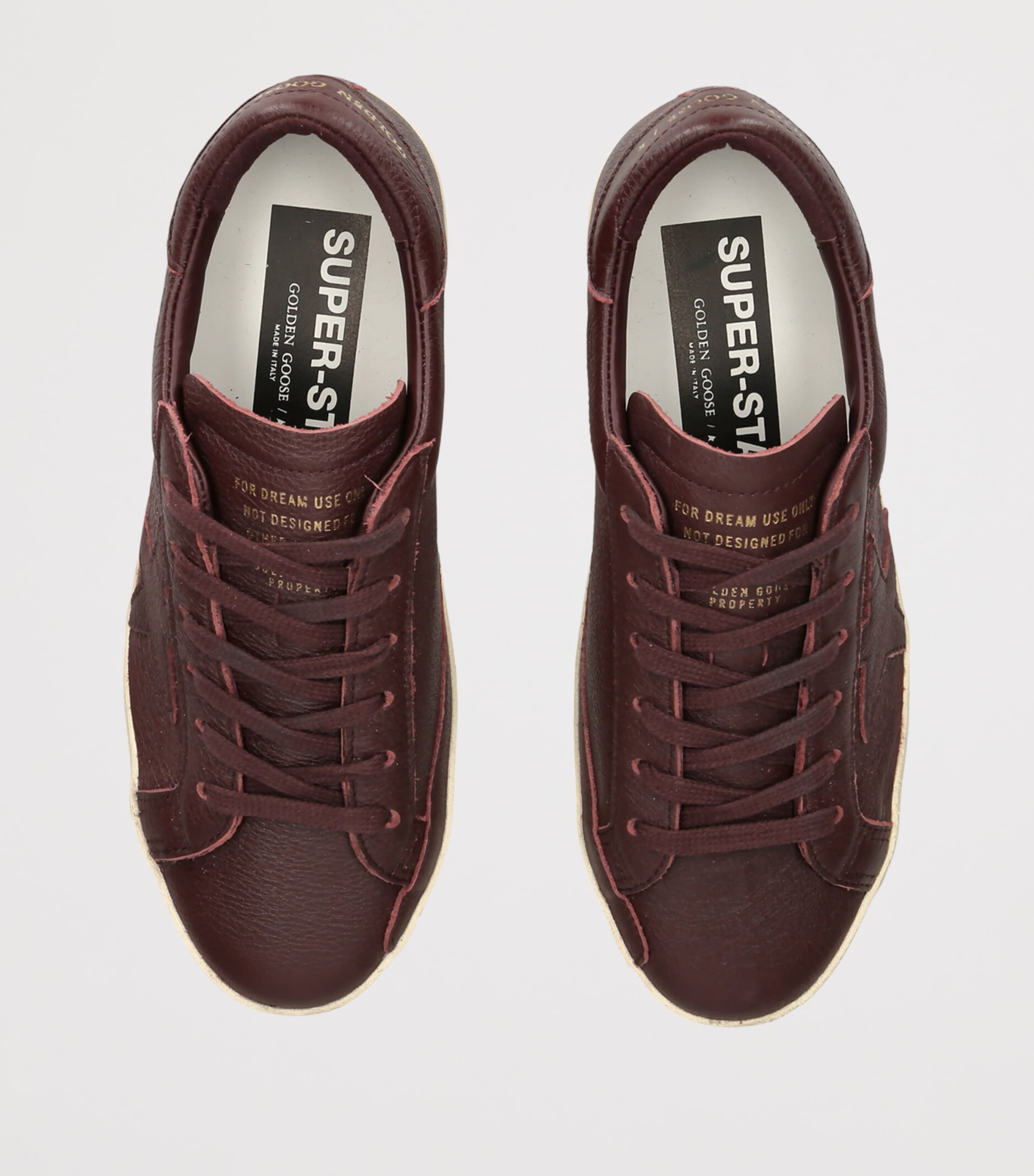 Golden Goose Leather Superstar Sneakers Wine Image 3