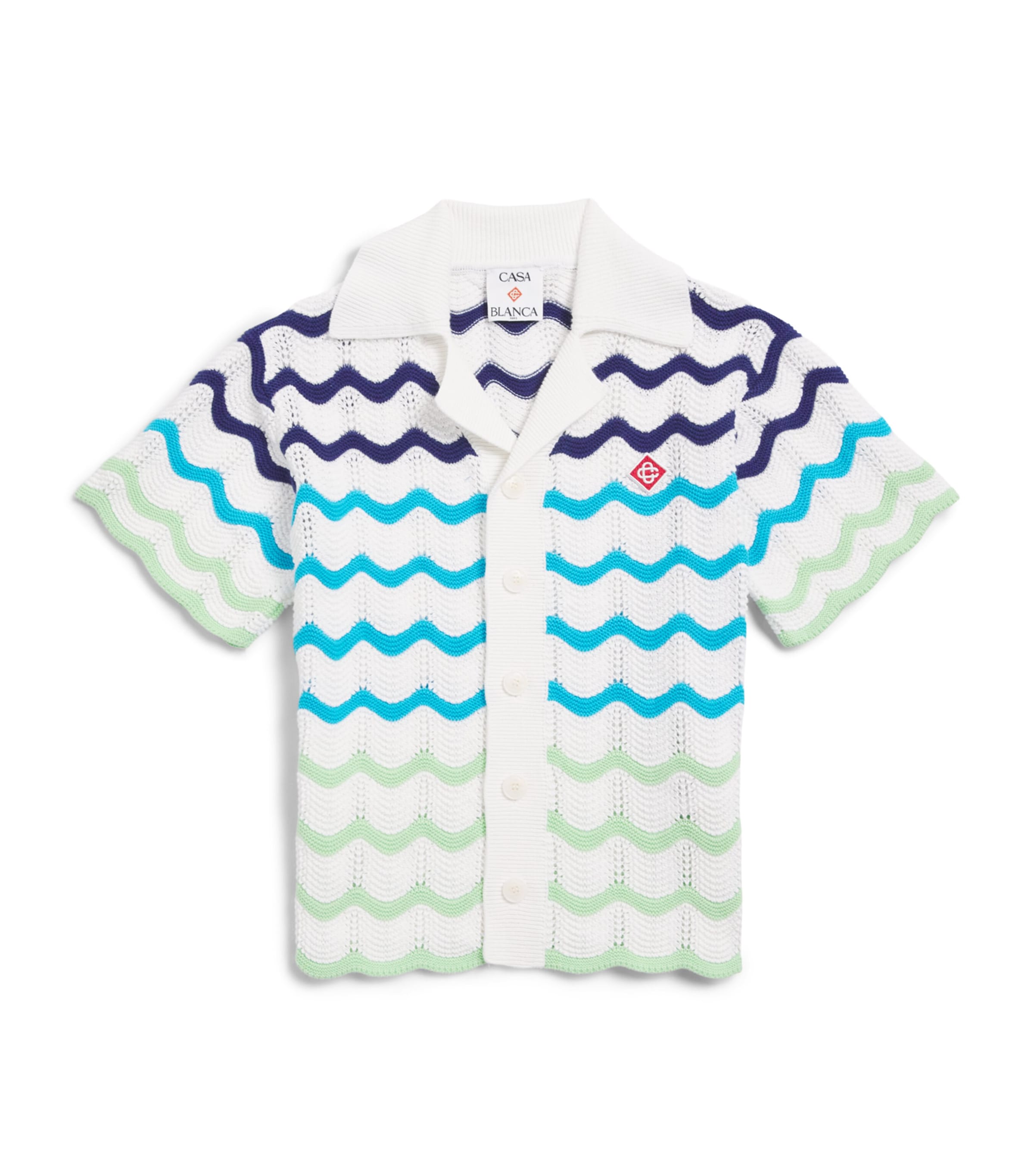 Casablanca Kids Cotton Crochet Chevron Shirt (3-14 Years) Image 1