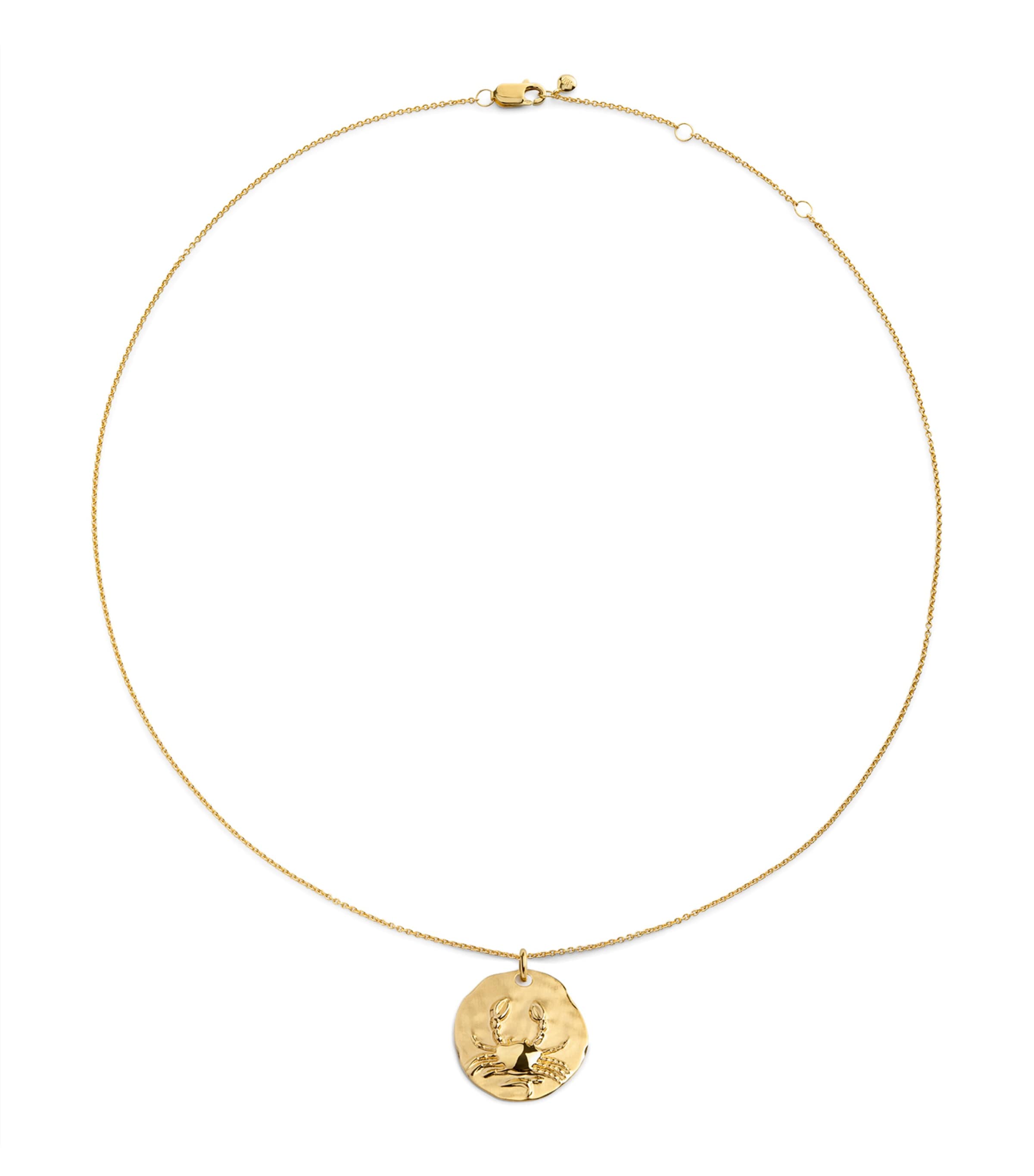 Monica Vinader Gold Vermeil Zodiac Cancer Necklace Gold Vermeil Image 1