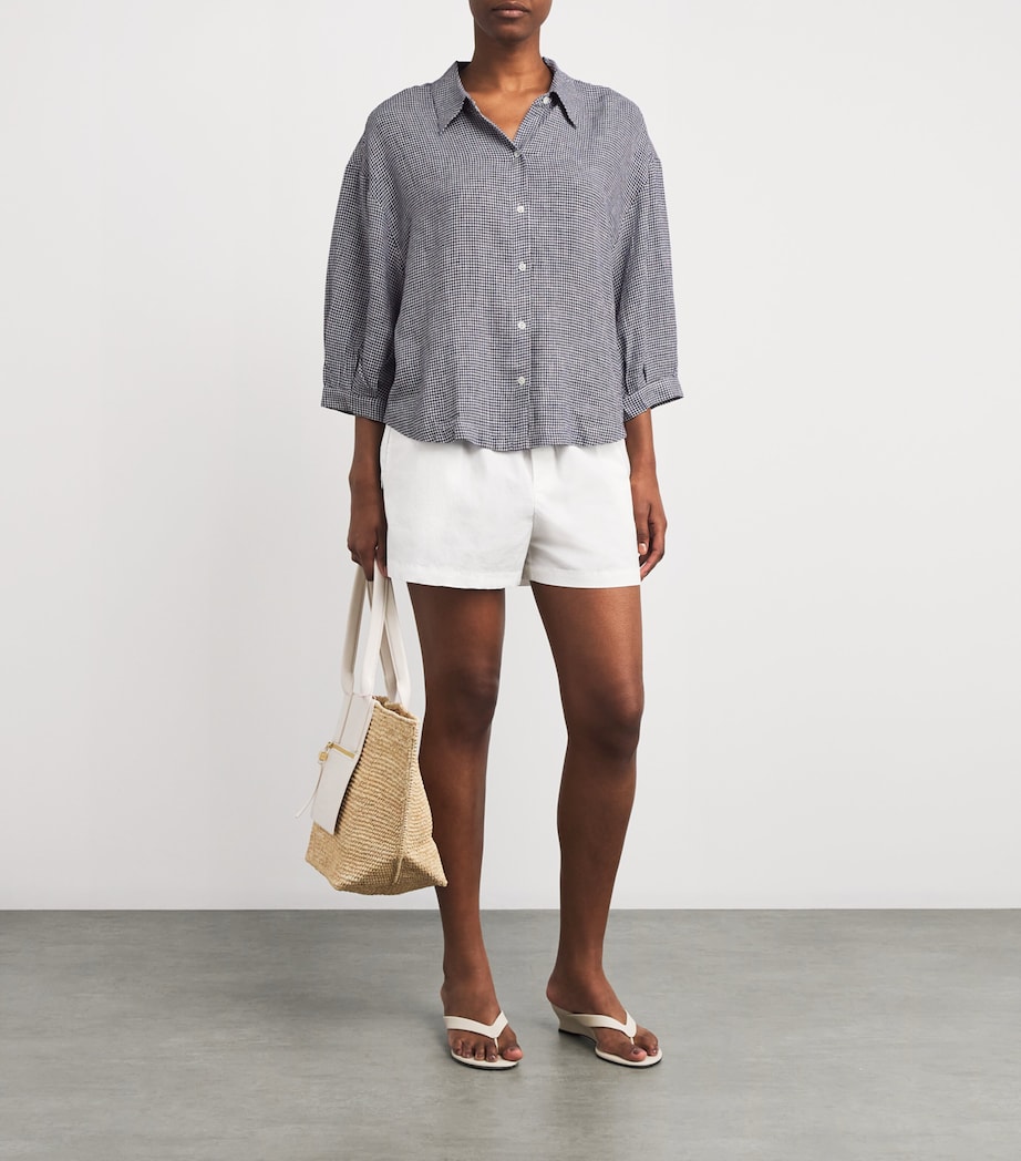 Linen-Blend Gingham Shirt GW/NA GINGHAM WHTE/N Image 2