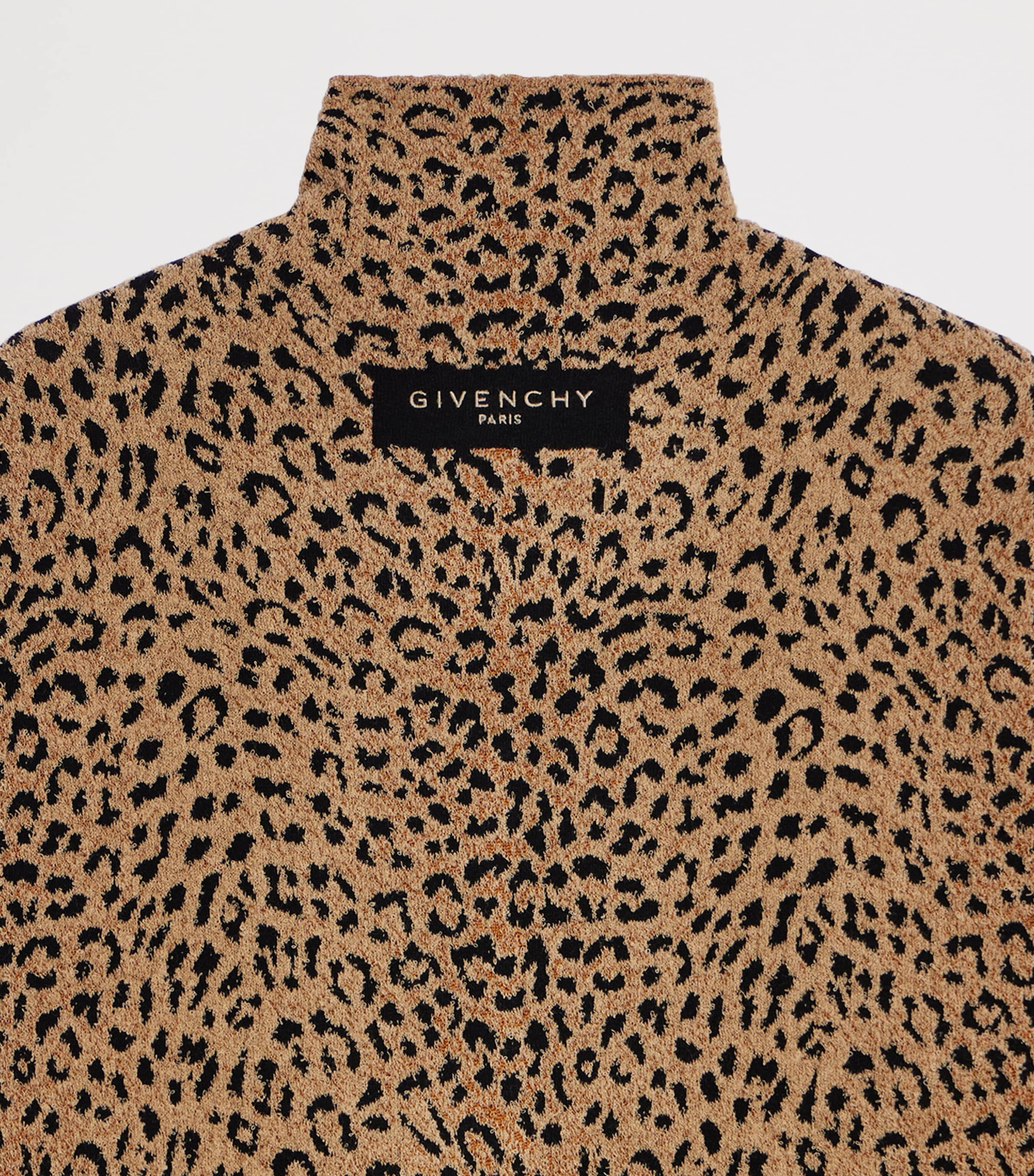 Givenchy Womens Leopard High-Neck Mini Dress Image 7