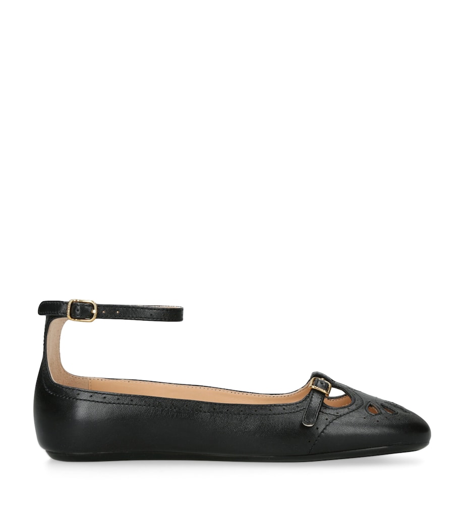 Leather Misty Ballerina Flats BLACK Image 1