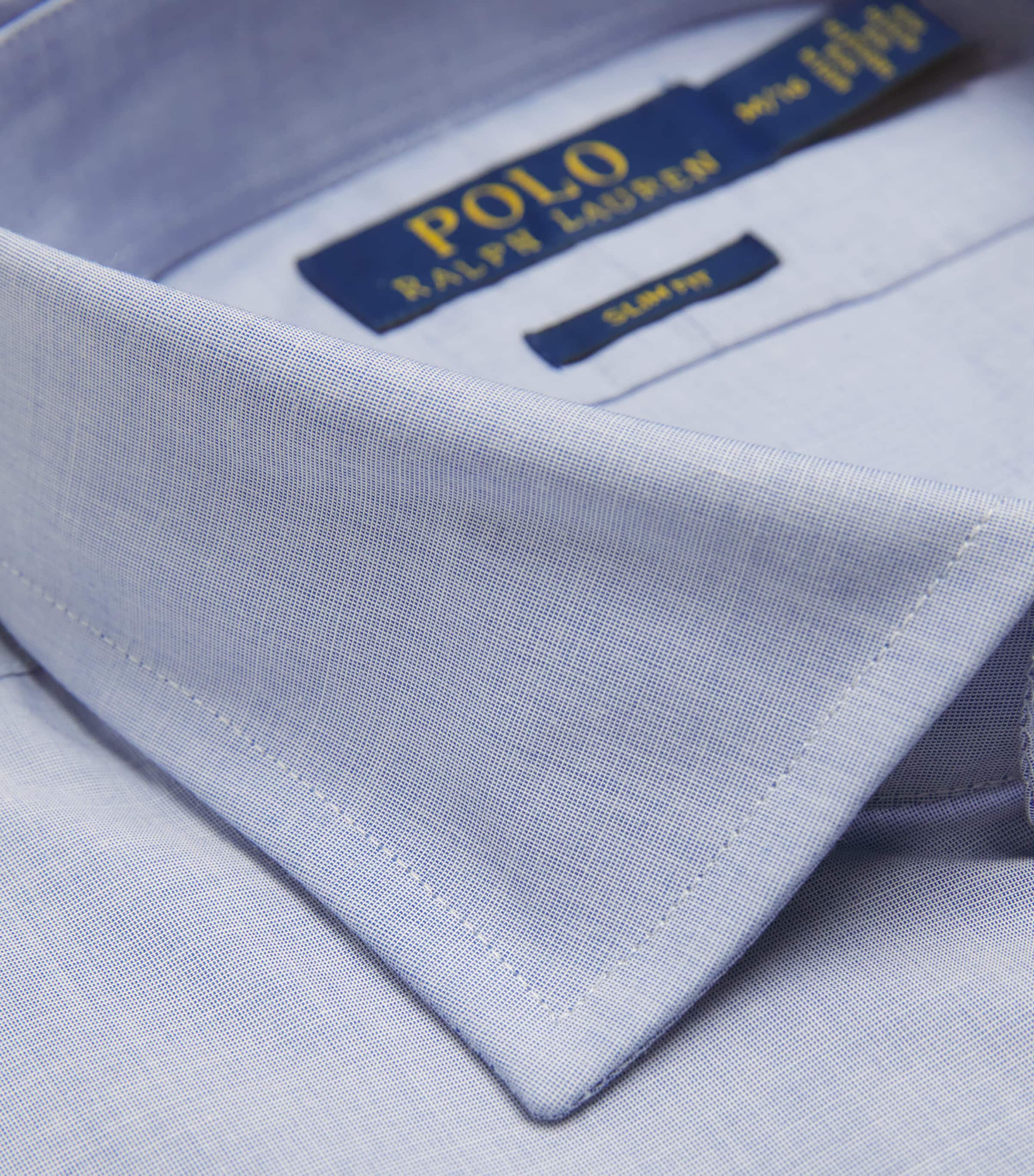 Polo Ralph Lauren Mens Poplin Slim-Fit Shirt Light Blue/whi Image 5