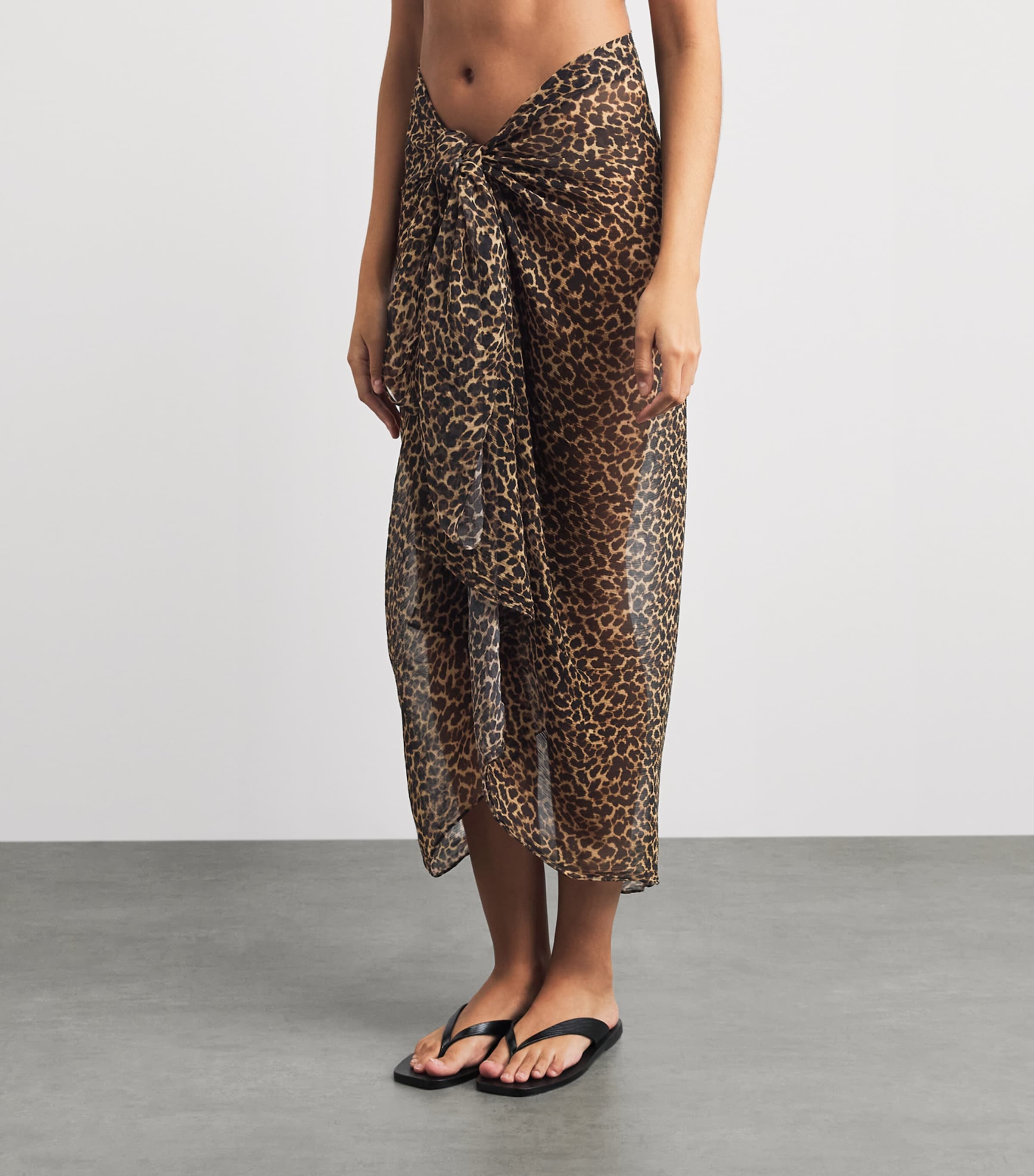 AWAY THAT DAY Womens Leopard Print Santorini Sarong Leopard Print Image 4