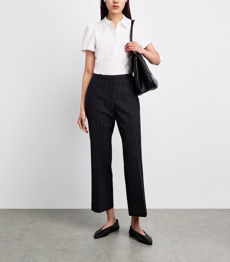 ME+EM Womens Frill-Trim Layering Shirt Fresh White Image 2