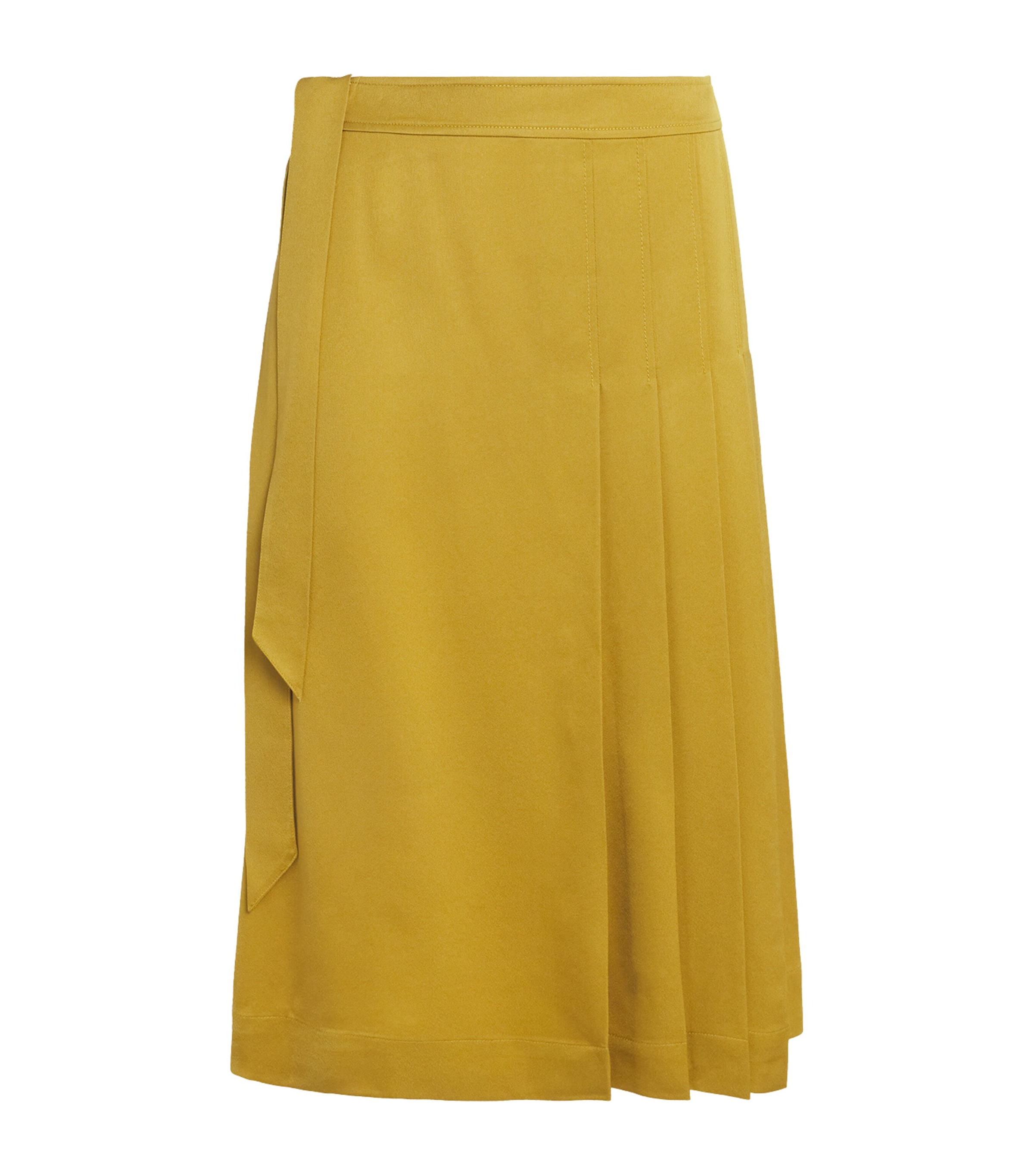 Joseph Crepe Jeanne Pleated Mini Skirt In Yellow