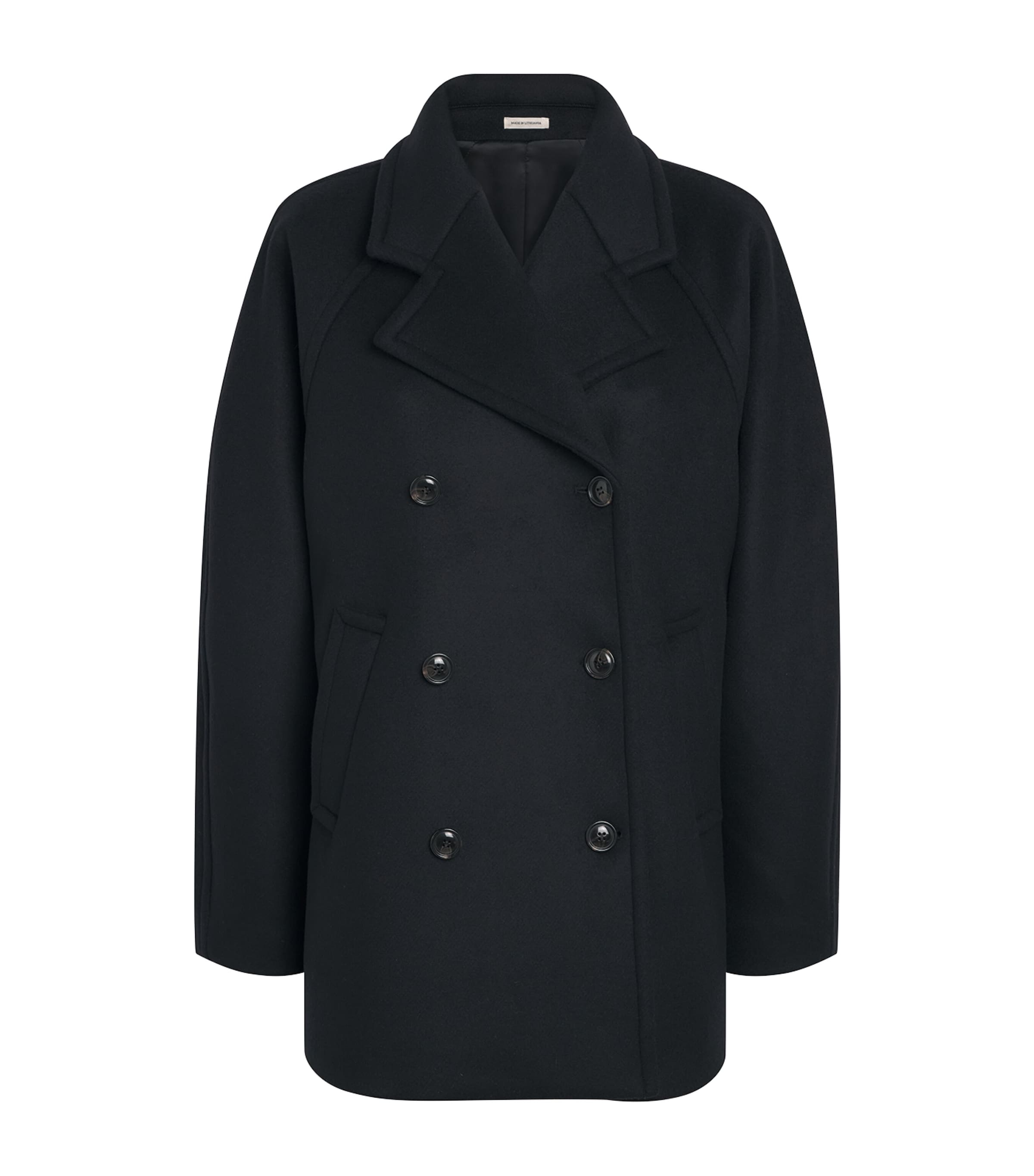 Bite Studios Wool Celo Pea Coat In Black