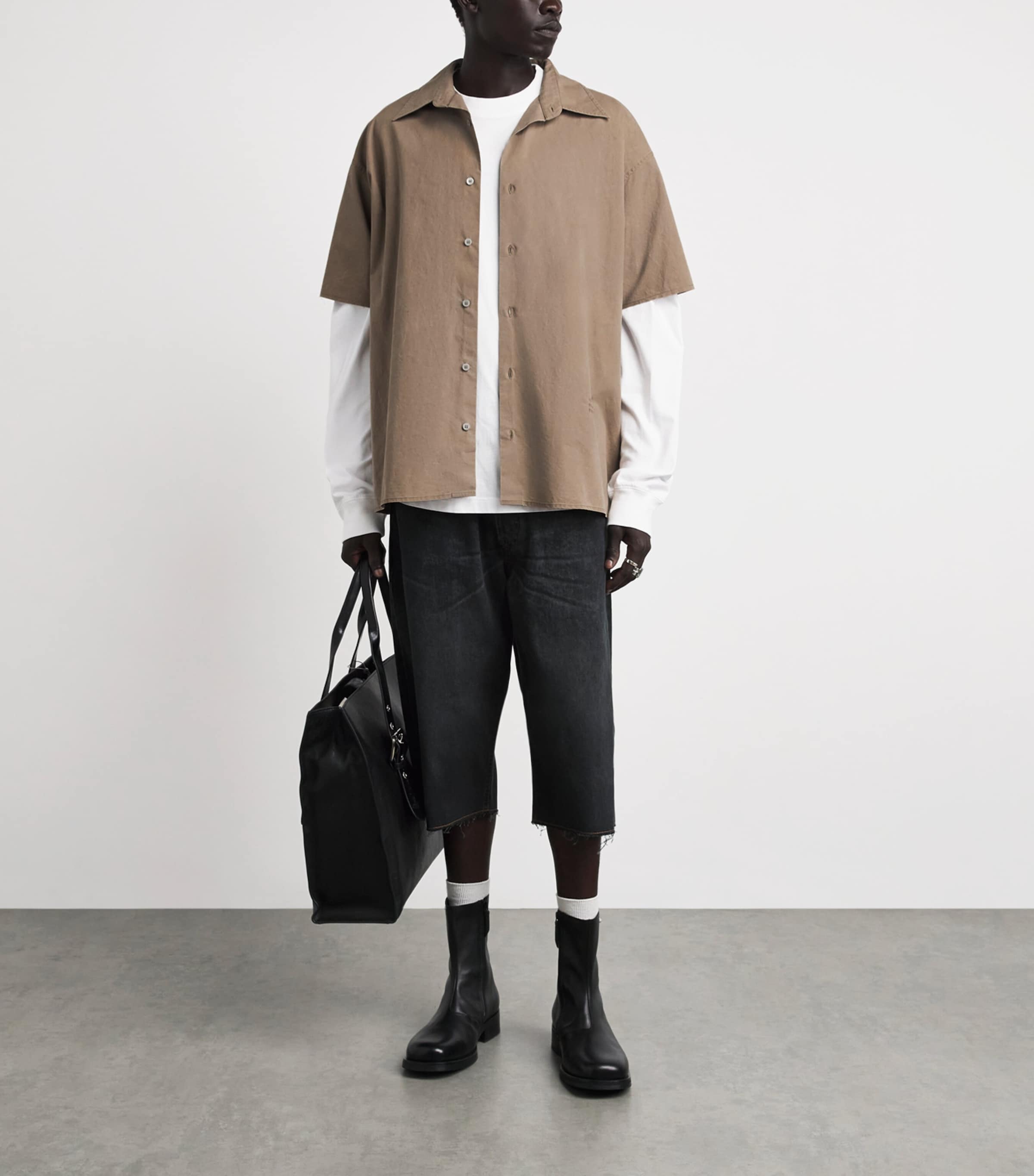 MM6 Maison Margiela Mens Cotton Short-Sleeve Shirt Caramel Image 2
