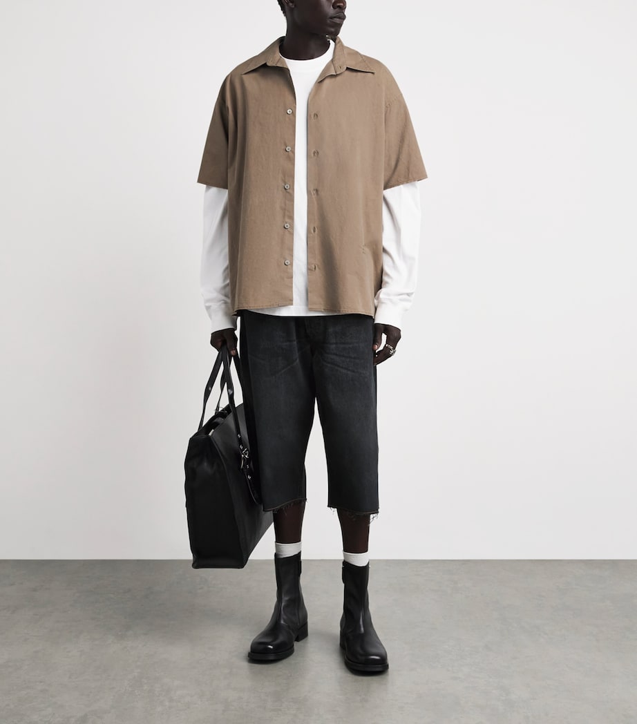 MM6 Maison Margiela Mens Cotton Short-Sleeve Shirt Caramel Image 2